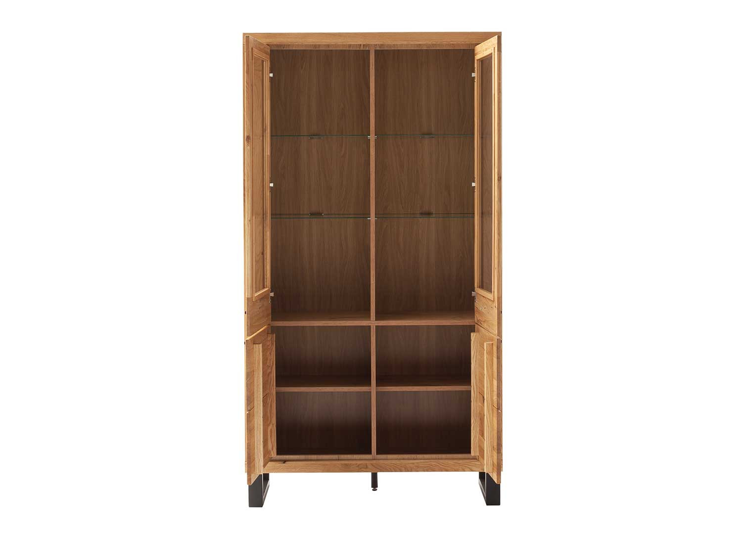 Vitrine 4 portes 199 cm en bois chêne sauvage Jambo