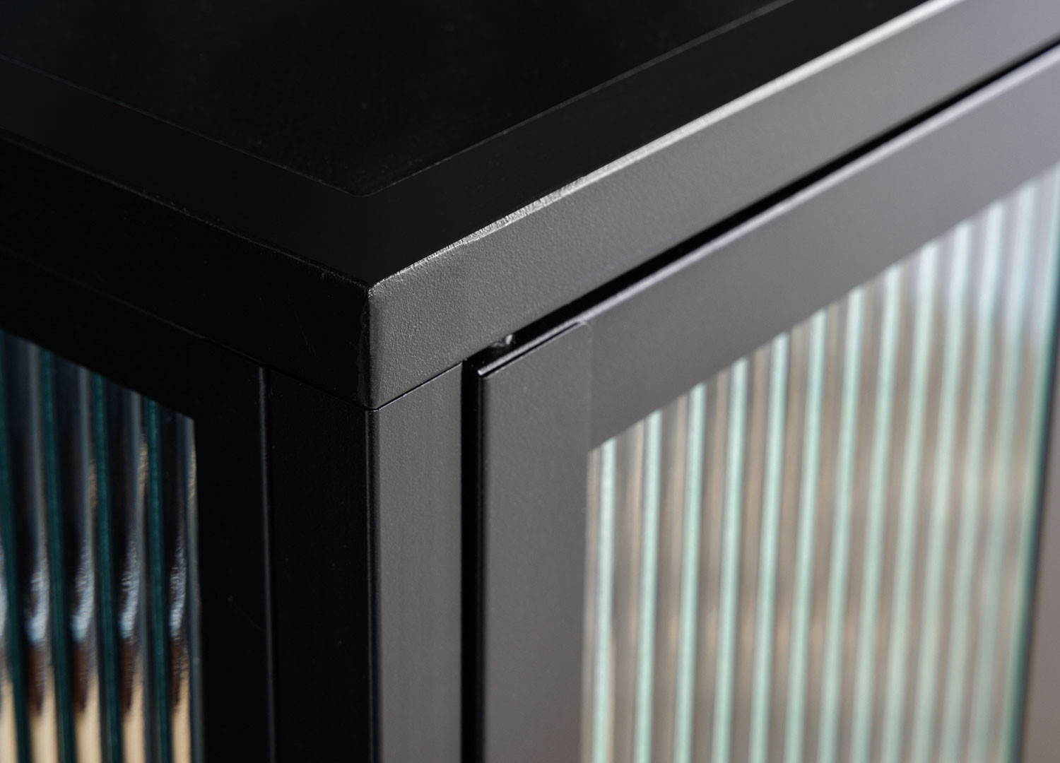 Vitrine de rangement en métal noir style industriel 102 cm