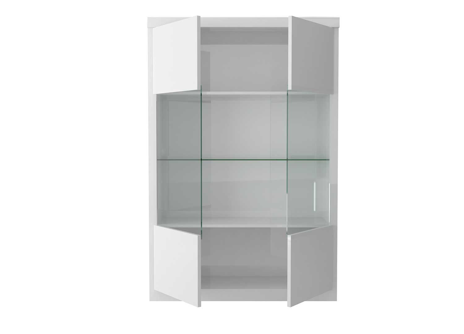 Vitrine moderne blanc laqué à led