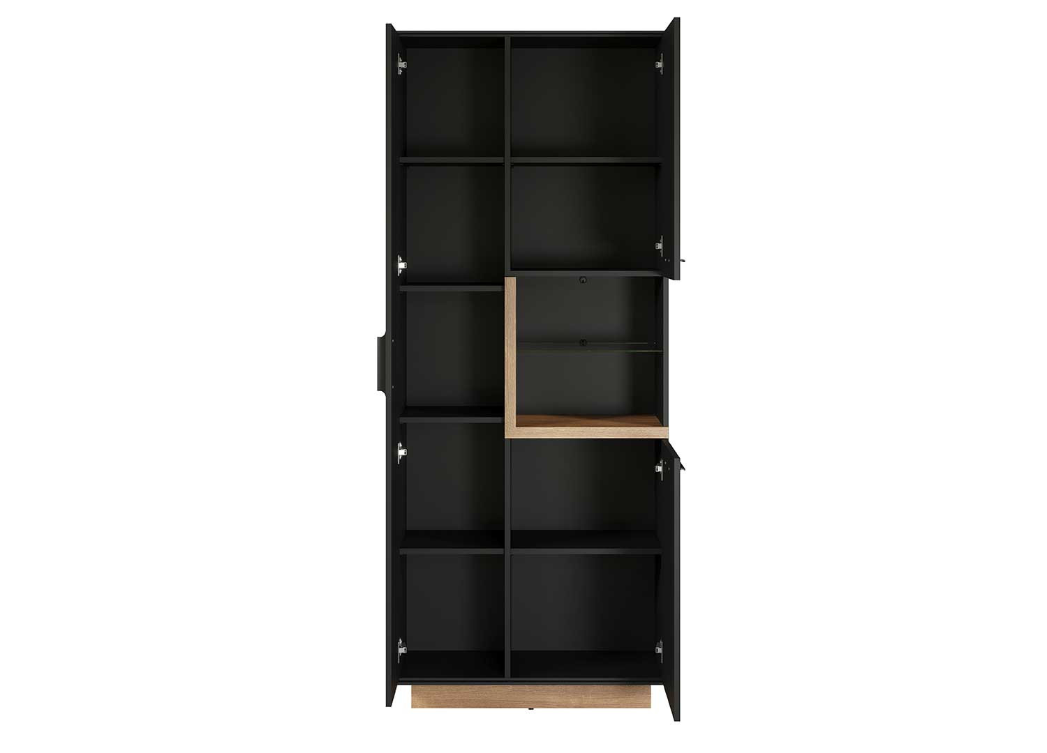 Vitrine moderne gris anthracite et chêne