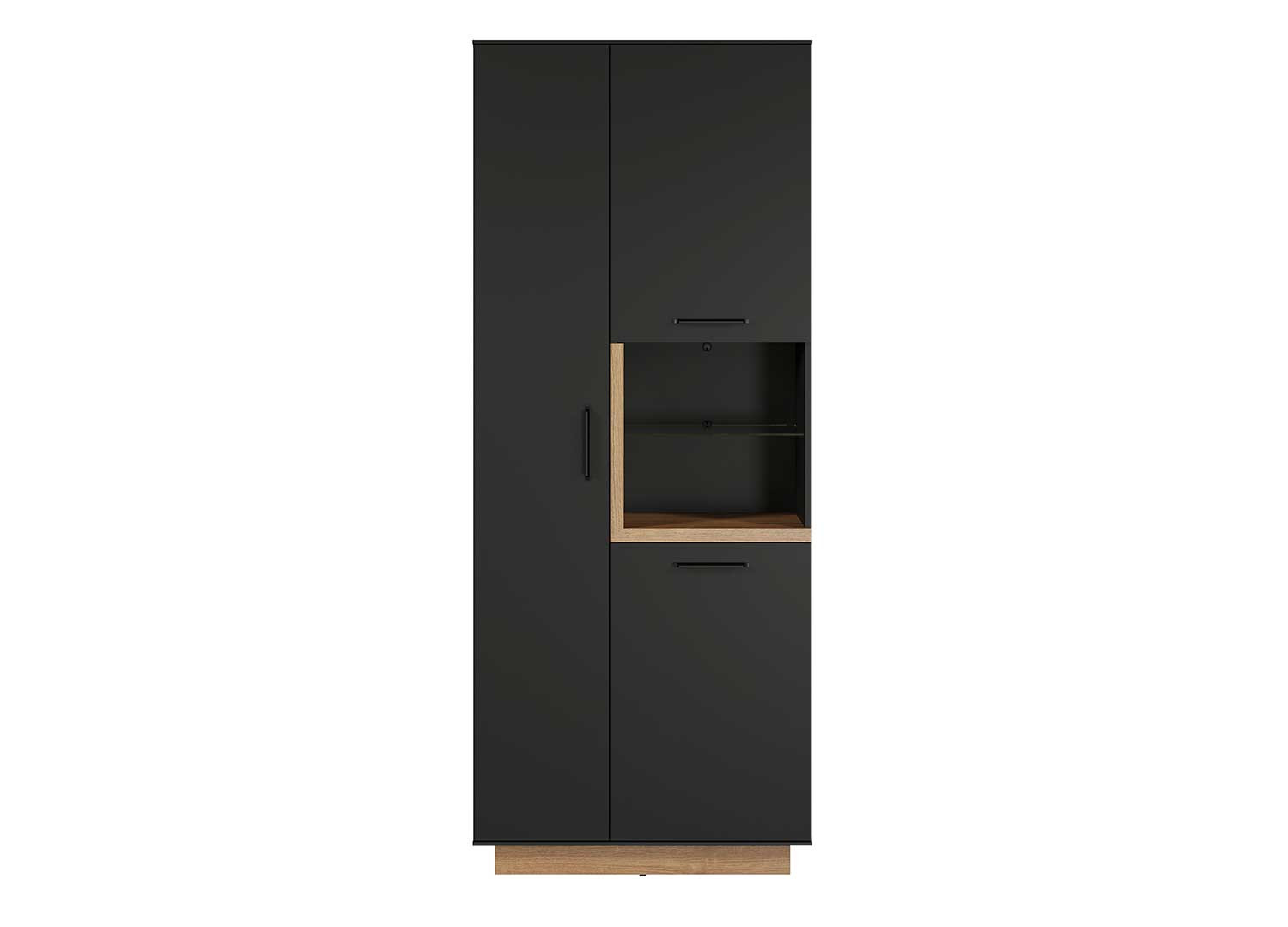 Vitrine moderne gris anthracite et chêne