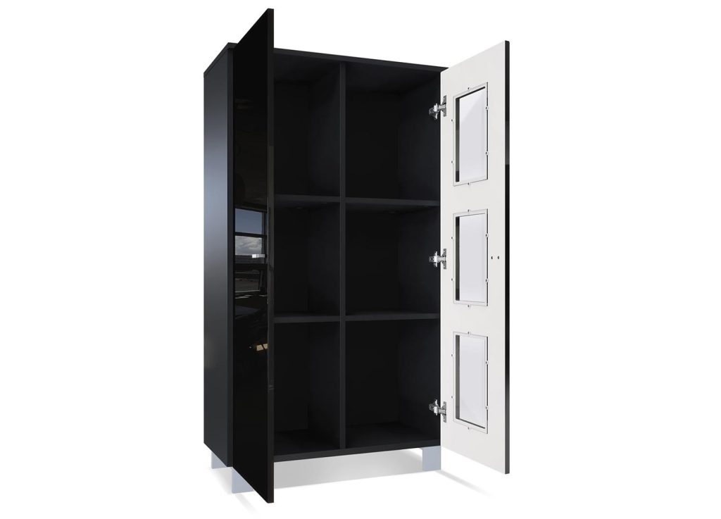 Vitrine rangement basse 2 portes