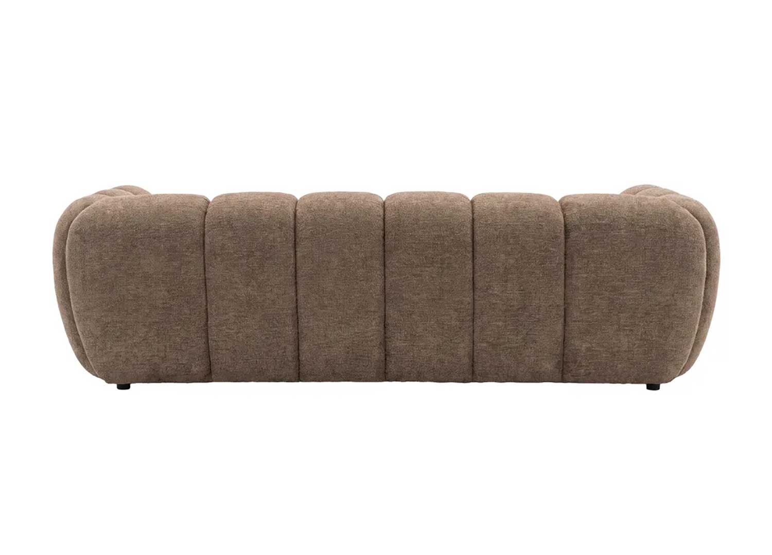 canapé 3 places tissu polyester marron