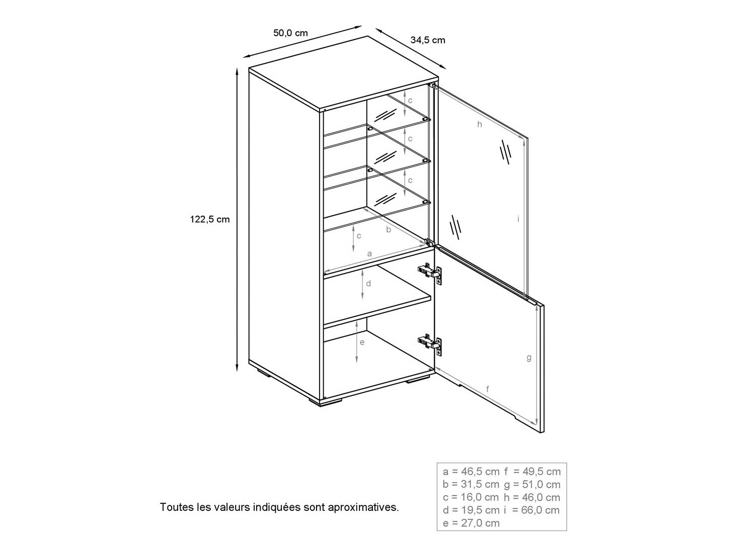 Vitrine NORIA 2 portes avec porte vitrée – Image 2