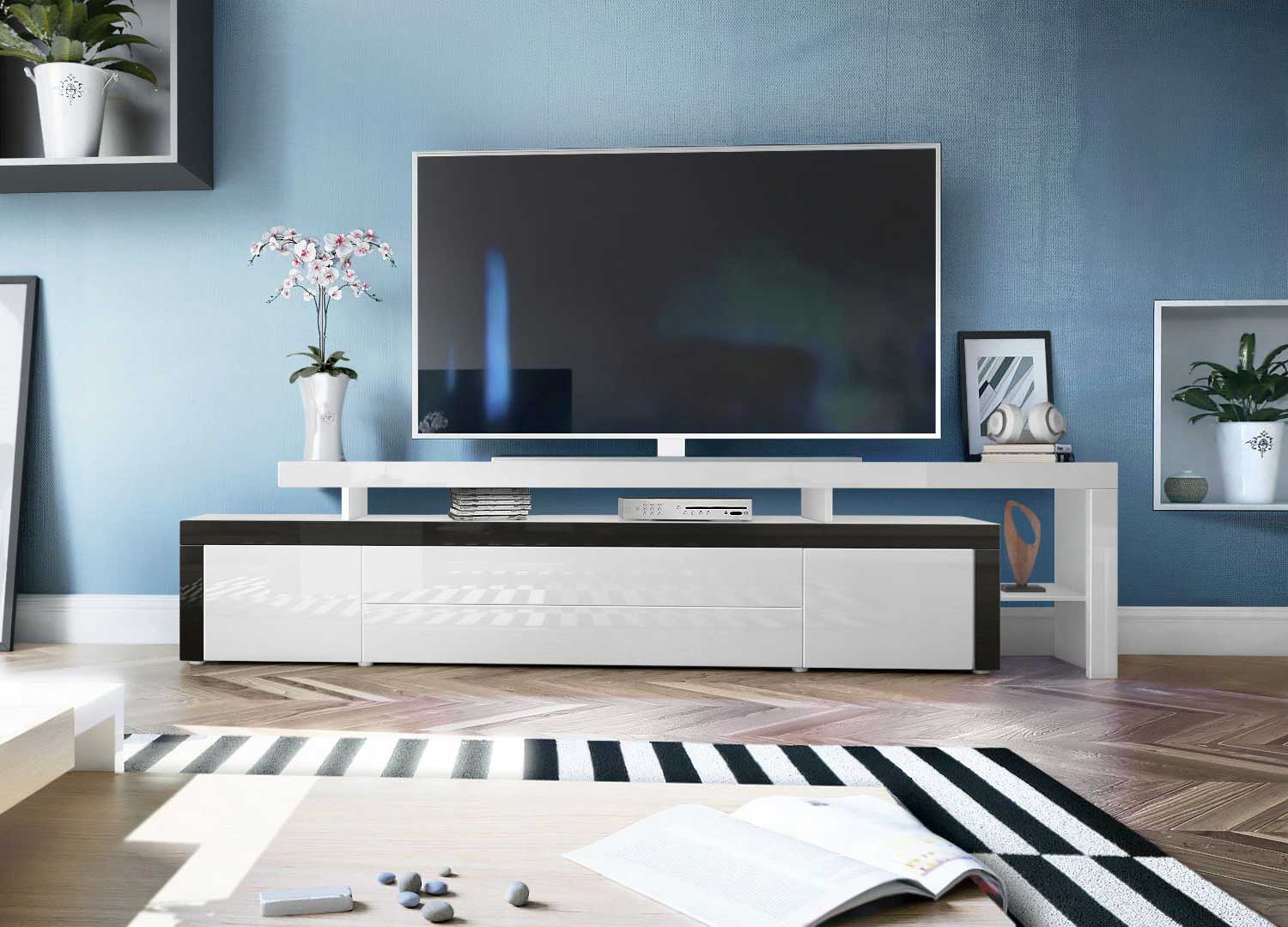 Meuble télévision design noir et blanc
