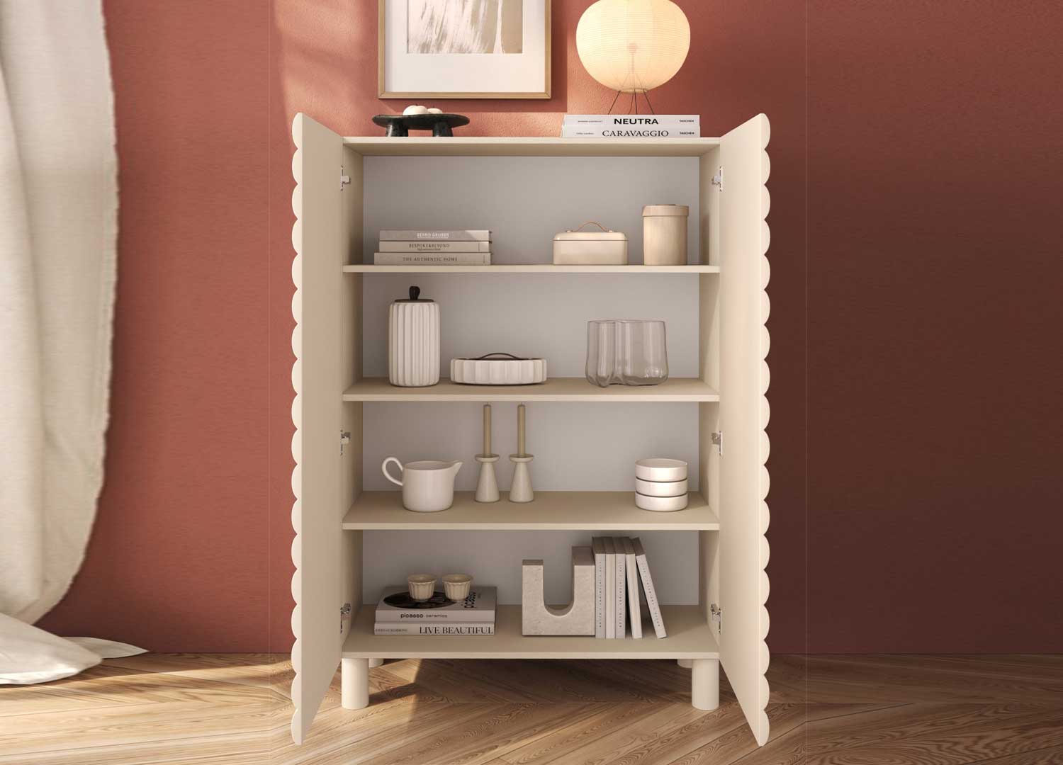 meuble de rangement crème moderne