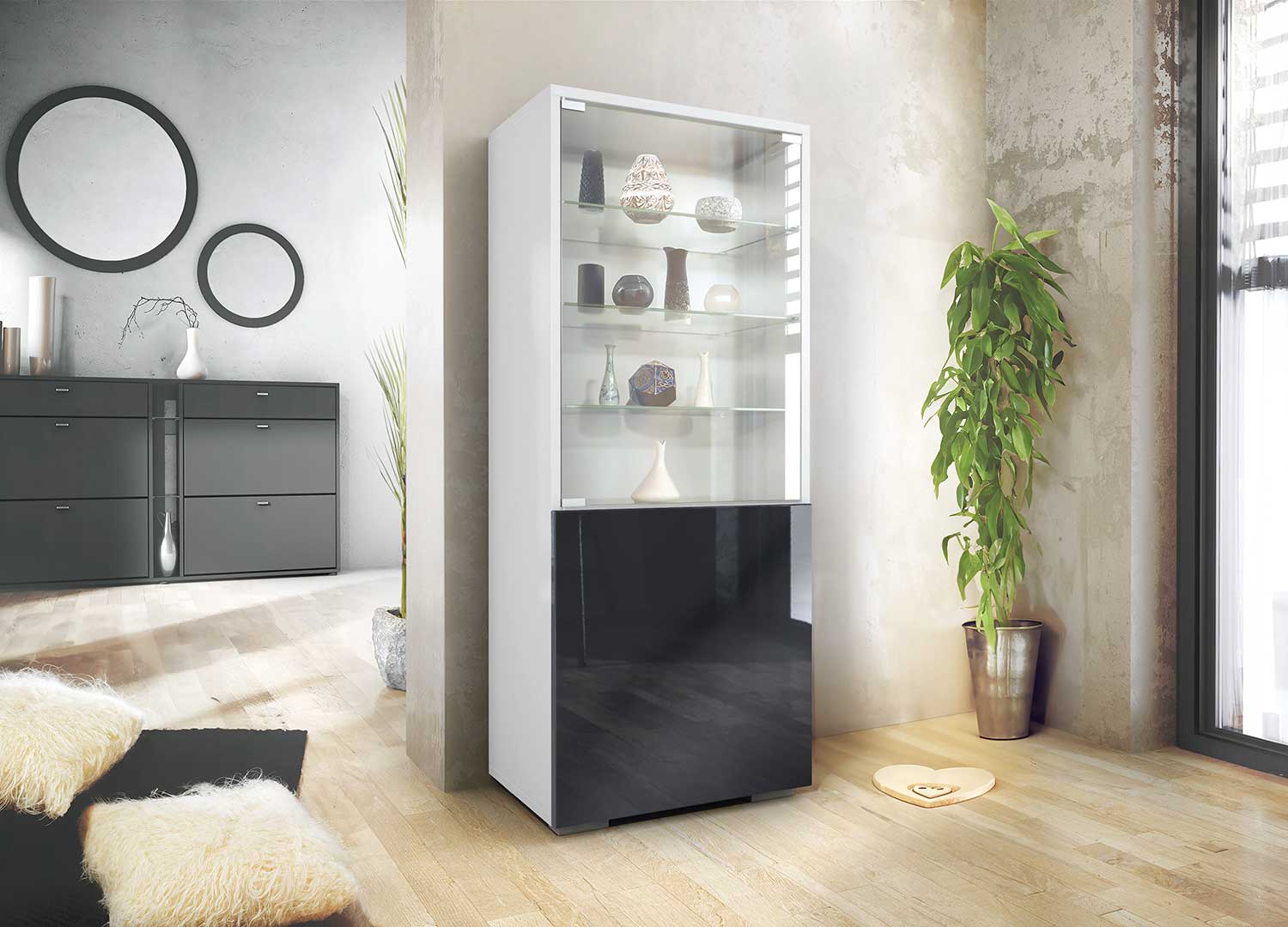 Vitrine NORIA 2 portes avec porte vitrée – Image 3