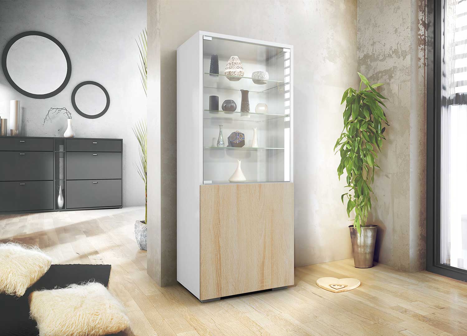 Vitrine NORIA 2 portes avec porte vitrée – Image 6