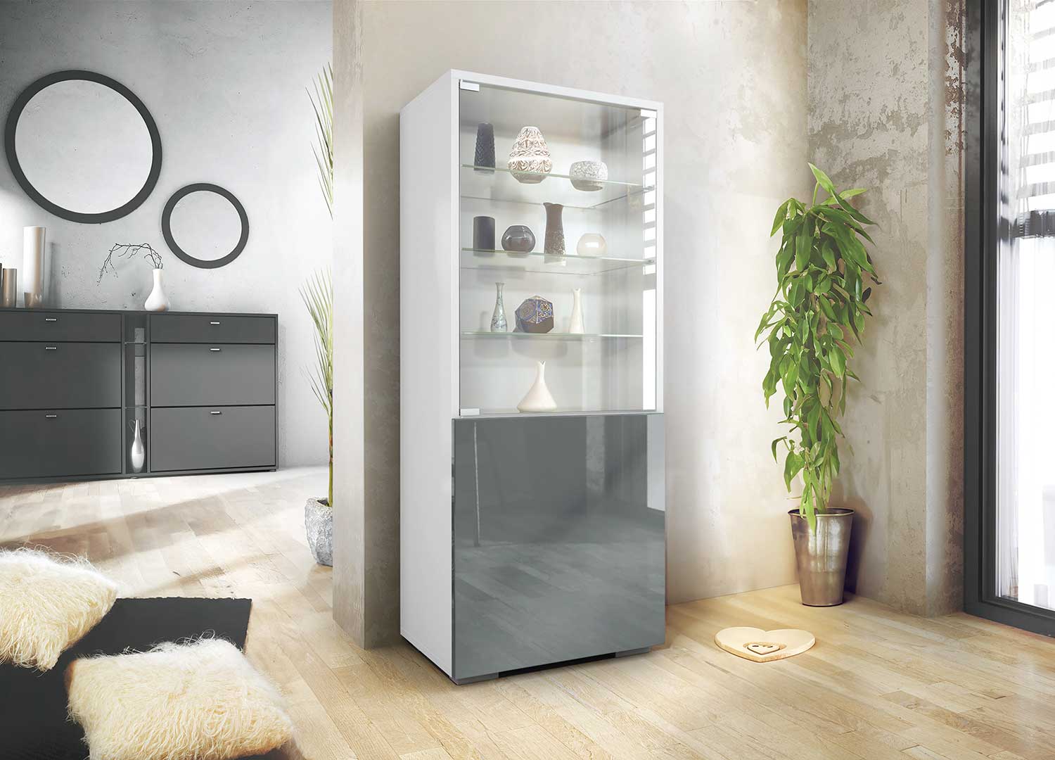 Vitrine NORIA 2 portes avec porte vitrée – Image 4