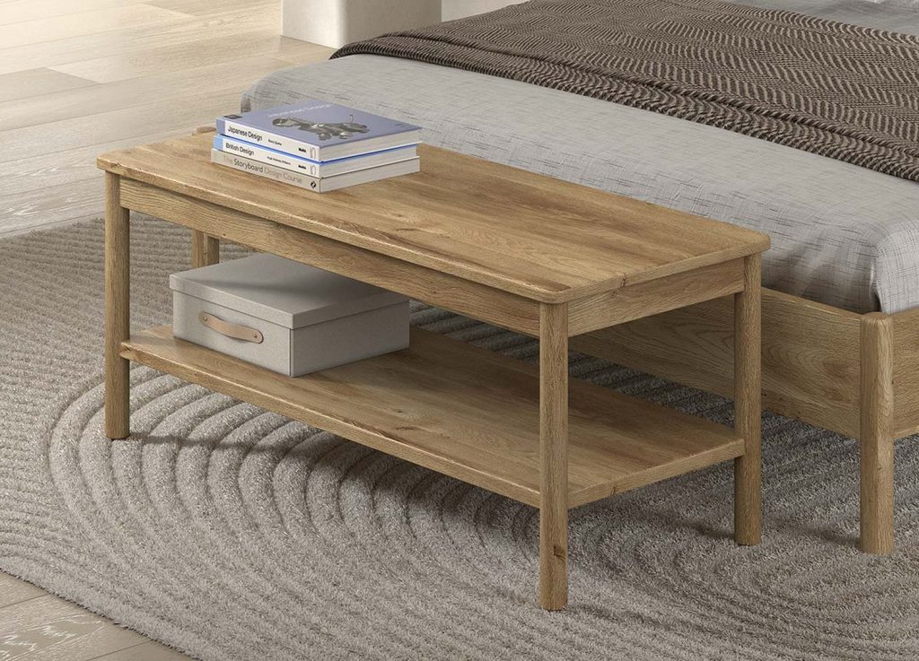 Banc de lit ado en chêne 110 cm Olive