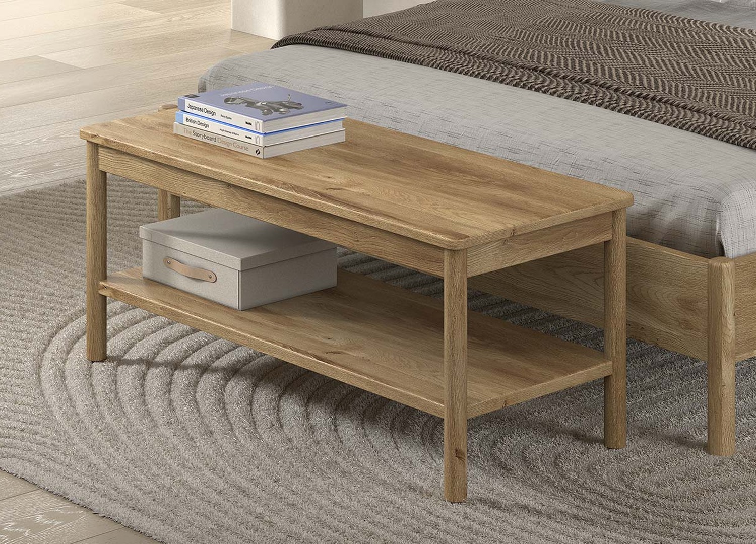 Banc de lit ado en chêne 110 cm Olive