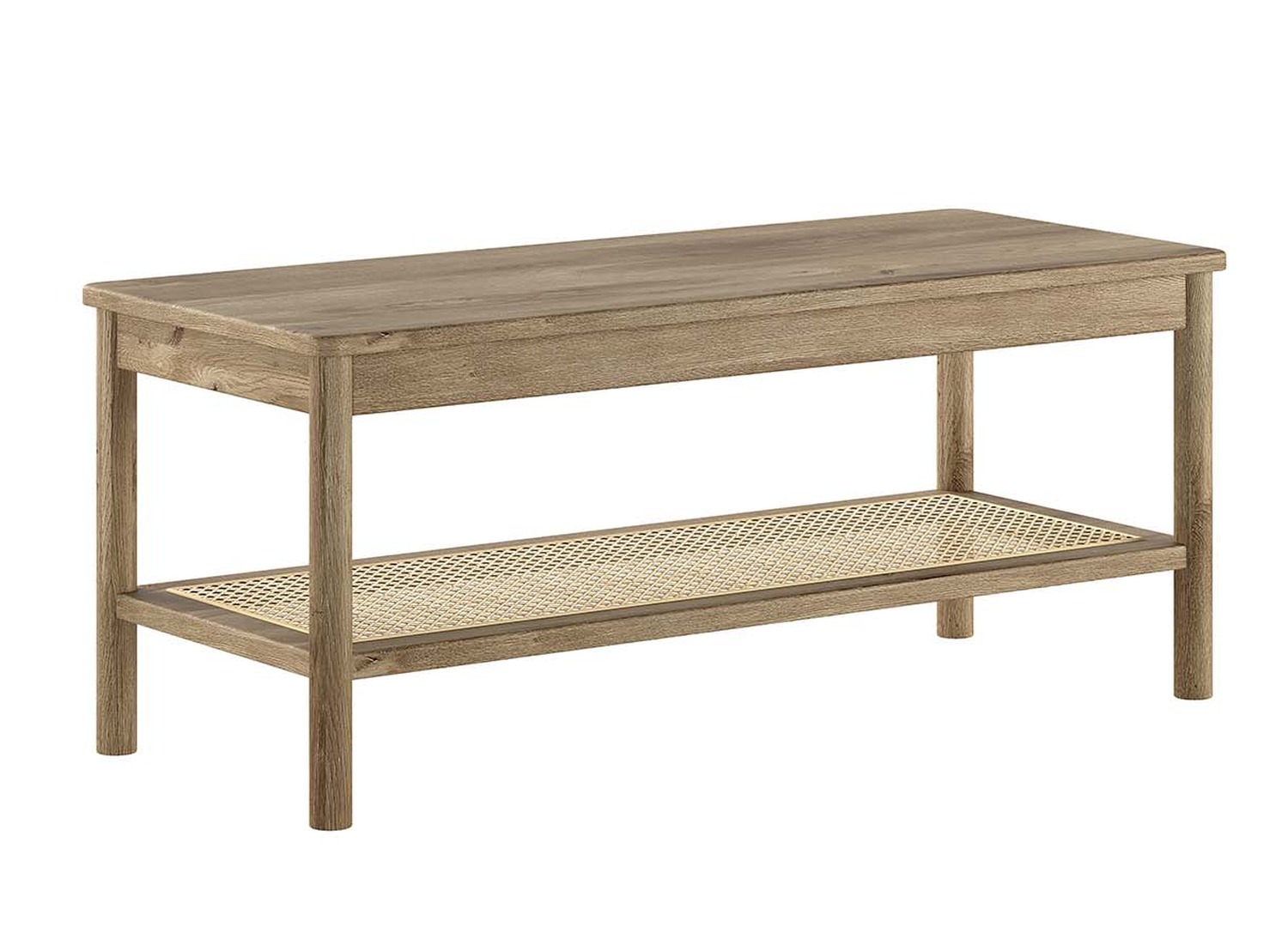 Banc de lit ado chêne et rotin 110 cm Olive – Image 2