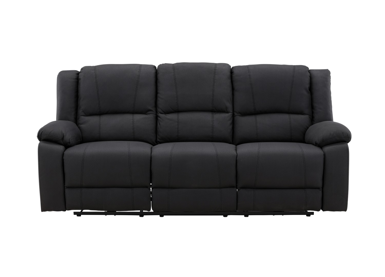 Détail du canapé relax Singapore noir et de ses assises rembourrées – vue 2