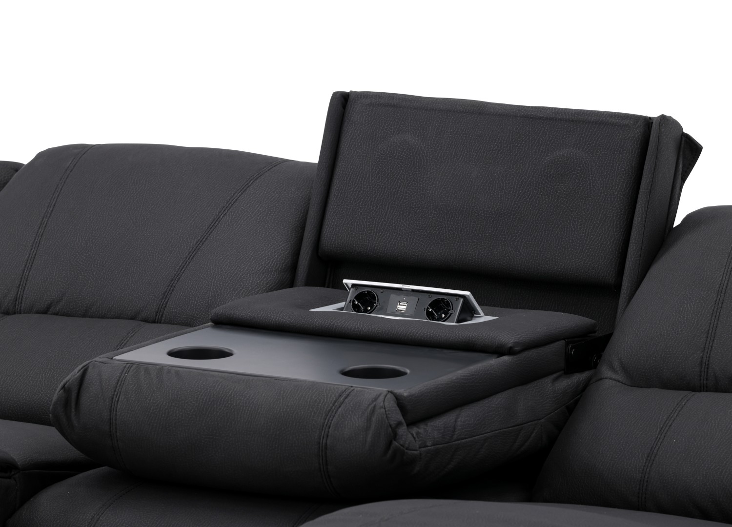 Canapé relax 3 places Singapore en tissu noir - vue produit – vue 15