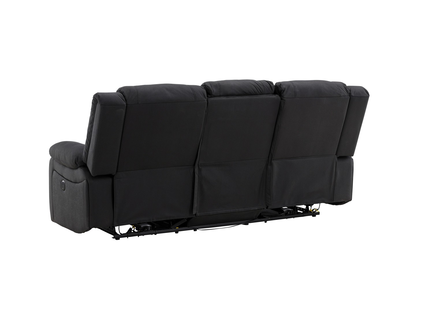 Vue produit du canapé 3 places Singapore en tissu noir – vue 21
