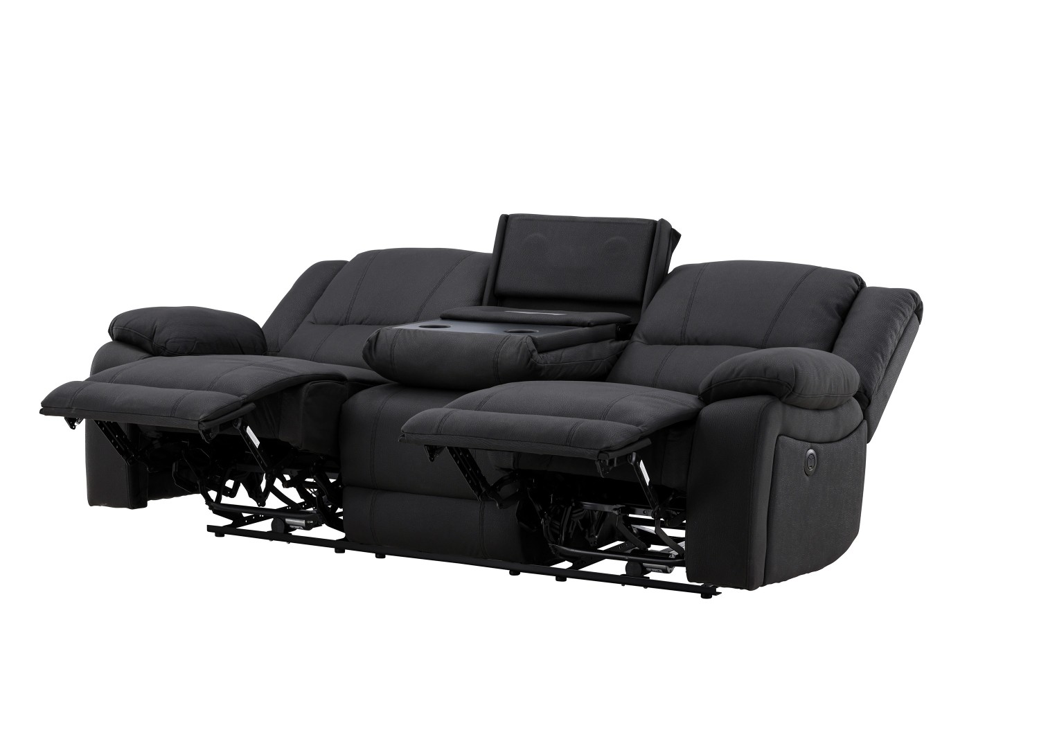 Canapé relax Singapore noir avec assises généreuses – vue 27