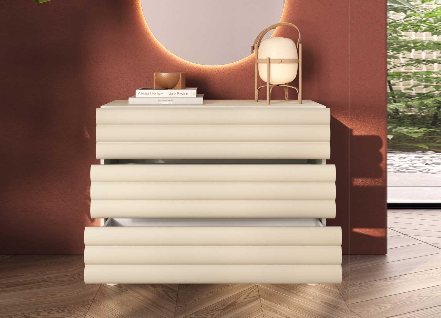 meuble de rangement chambre crème