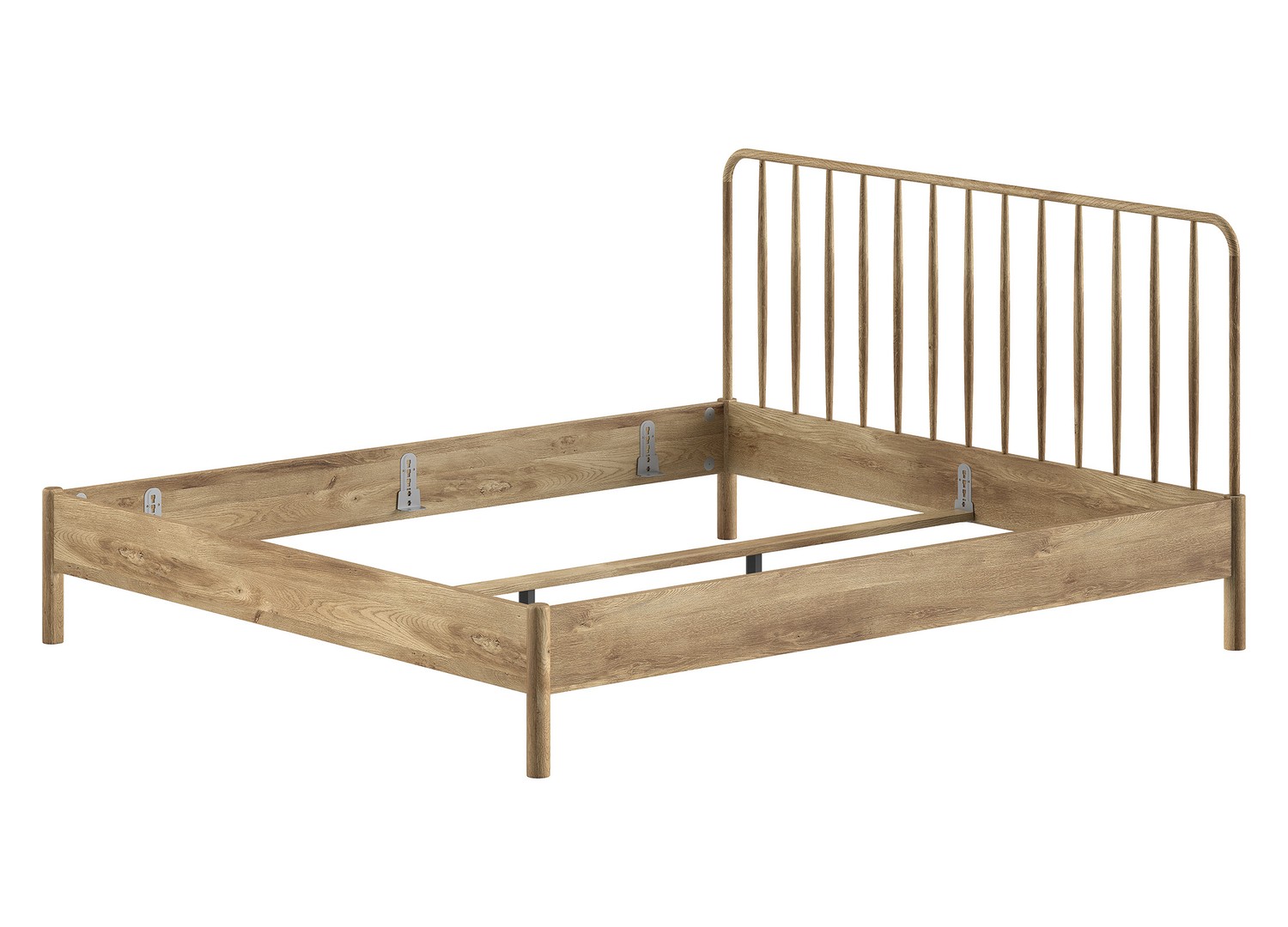 Ensemble chambre ado 180x200 cm chêne à barreaux avec 2 chevets OLIVE M - vue produit