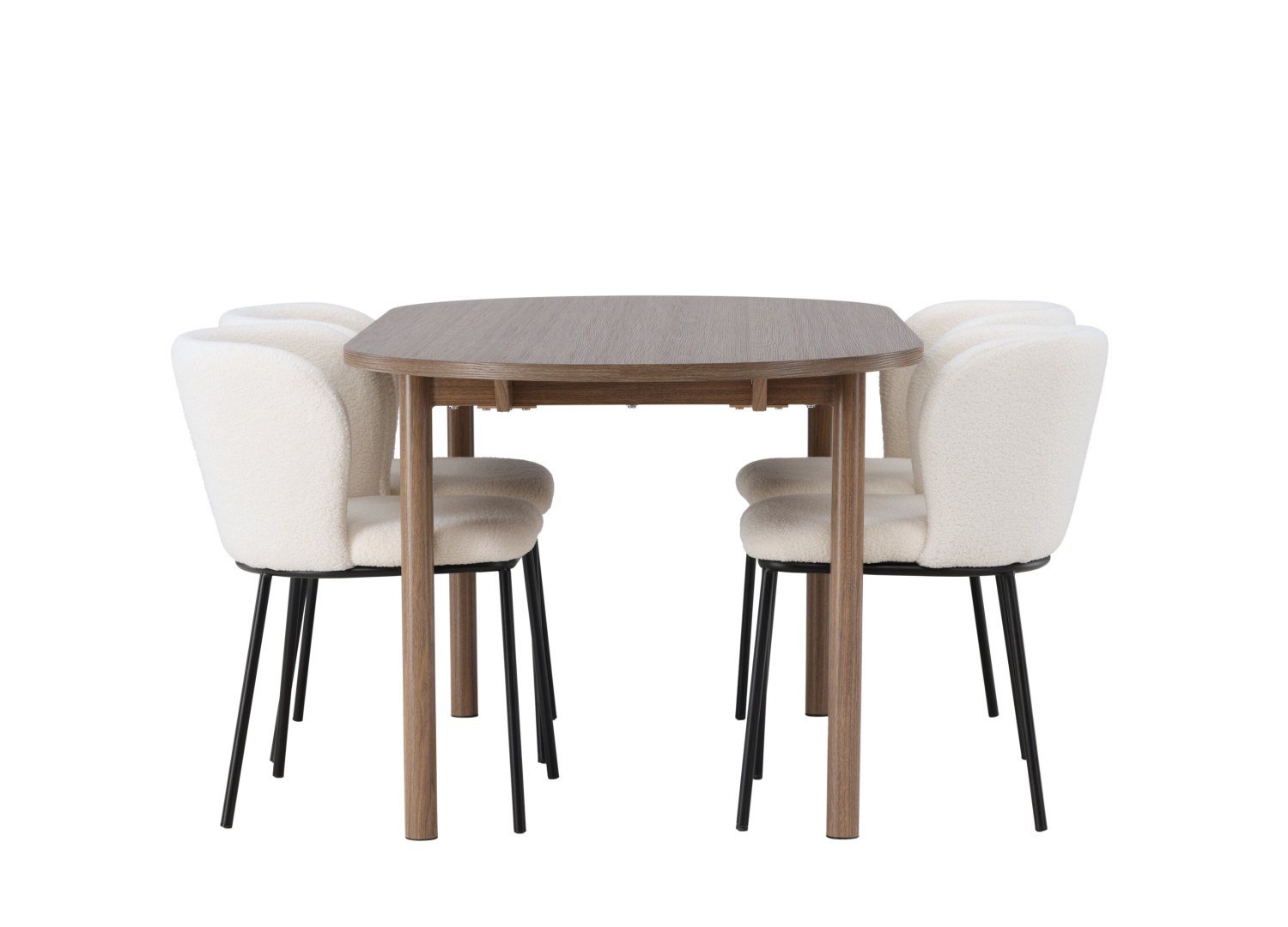 Détail produit de l’ensemble repas Andy et 4 chaises Edina