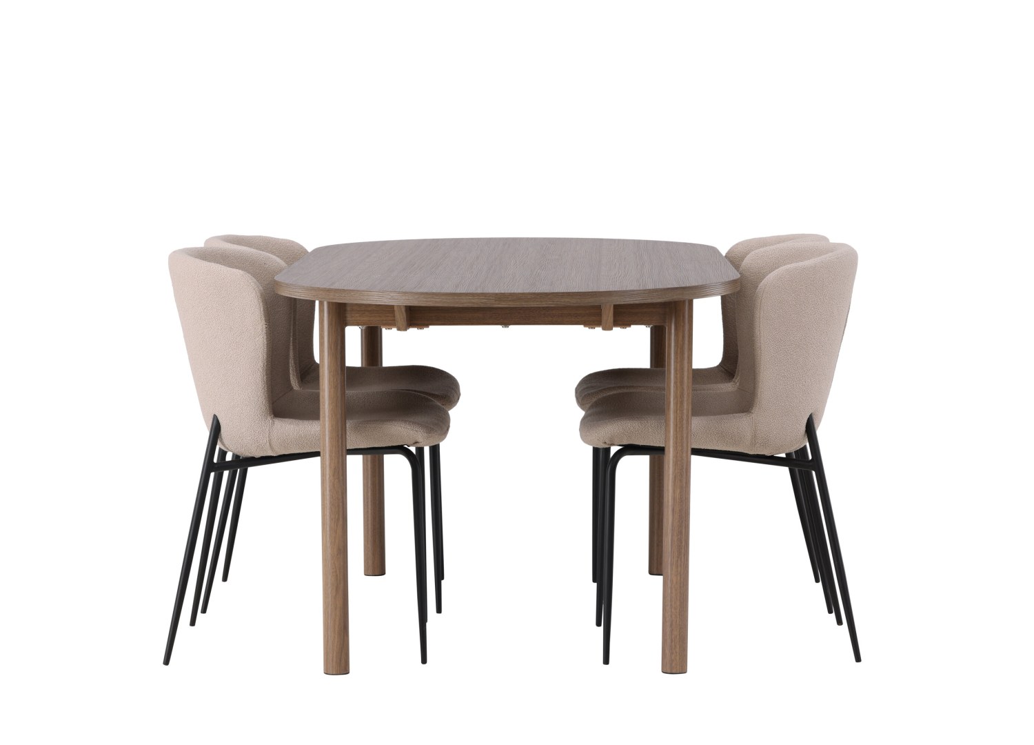 Détail produit de l’ensemble repas Andy et 4 chaises Modesto