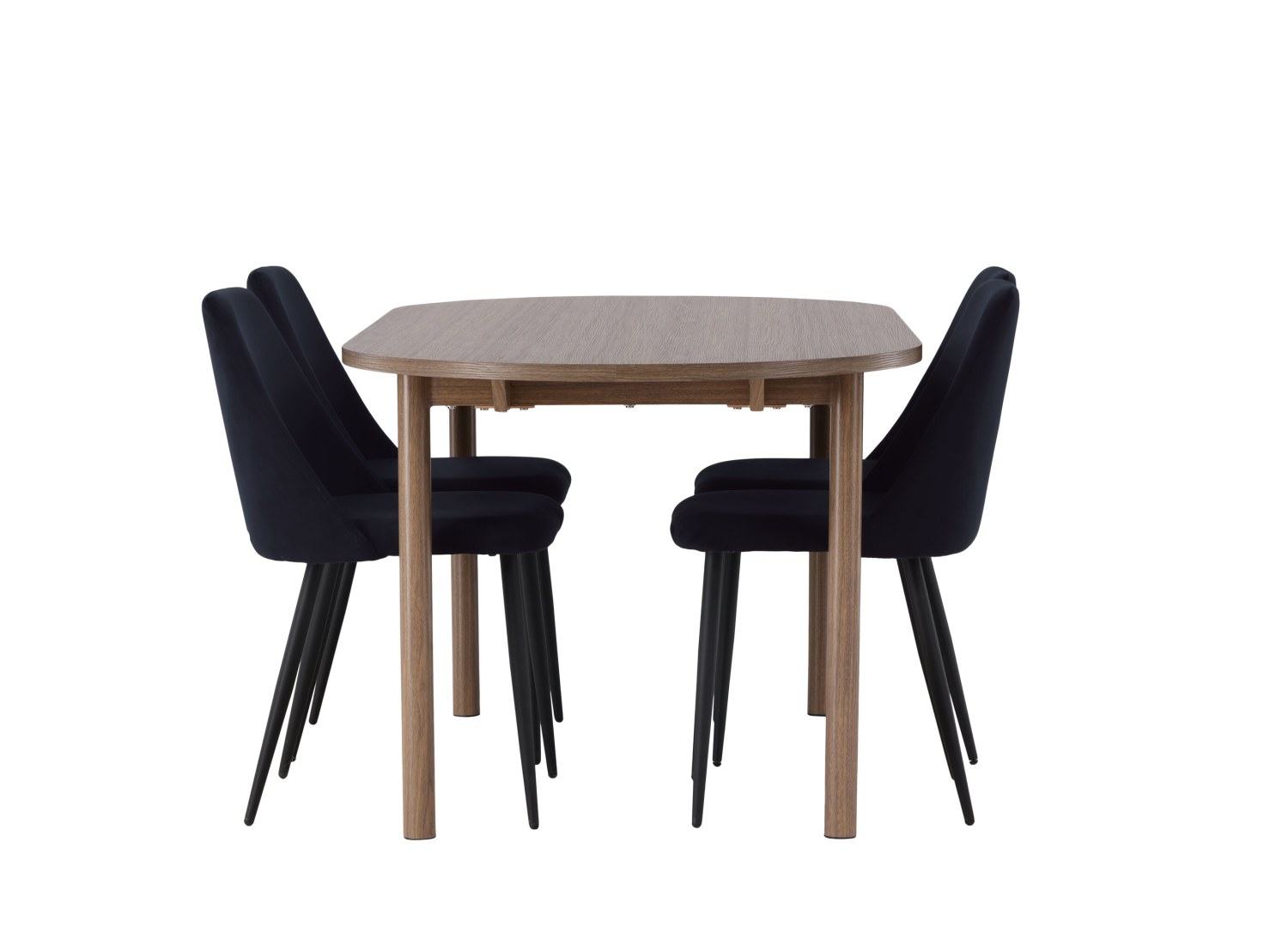 Détail produit de l’ensemble repas Andy et 4 chaises Night