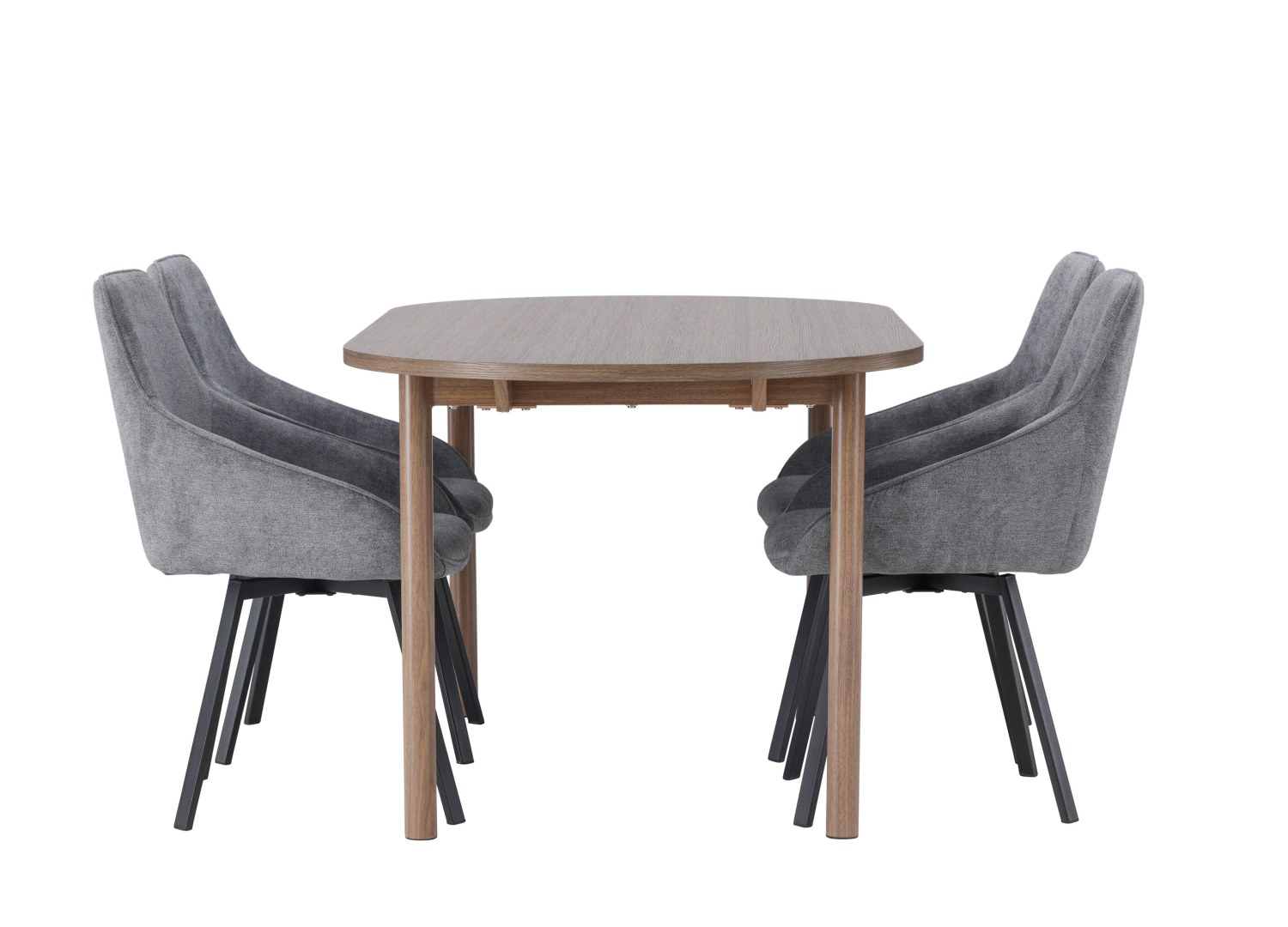 Détail produit de l’ensemble repas Andy et 4 chaises Rosie