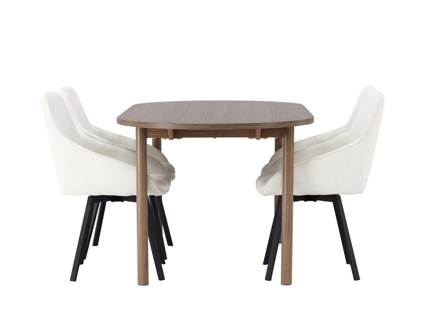 Détail produit de l’ensemble repas Andy et 4 chaises Rosie