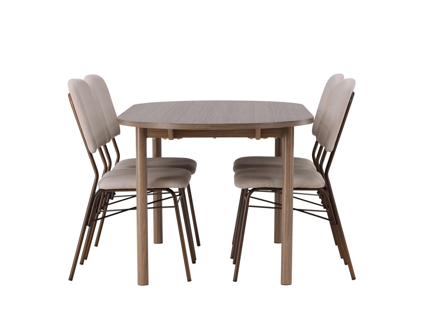Détail produit de l’ensemble repas Andy et 4 chaises Seda