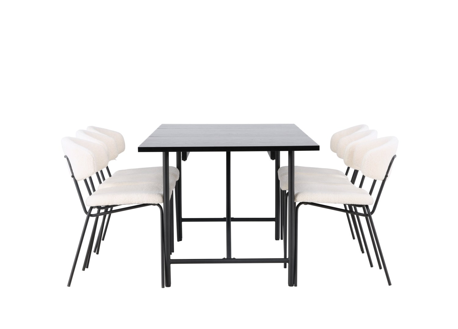 Détail produit de l’ensemble repas Astrid et 6 chaises Chico