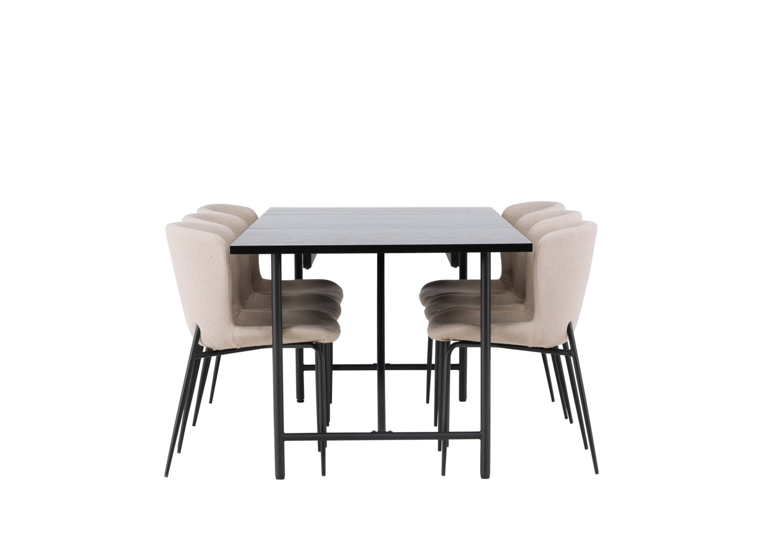 Détail produit de l’ensemble repas Astrid et 6 chaises Modesto