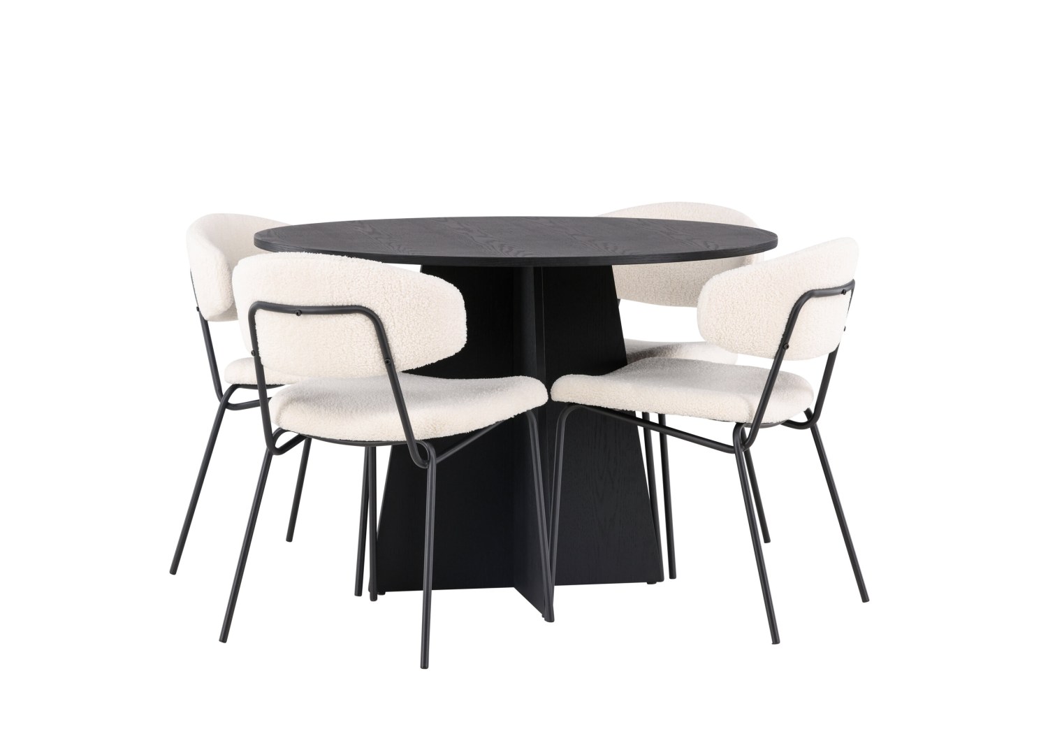 Détail produit de l’ensemble repas Bootcut et 4 chaises Chico