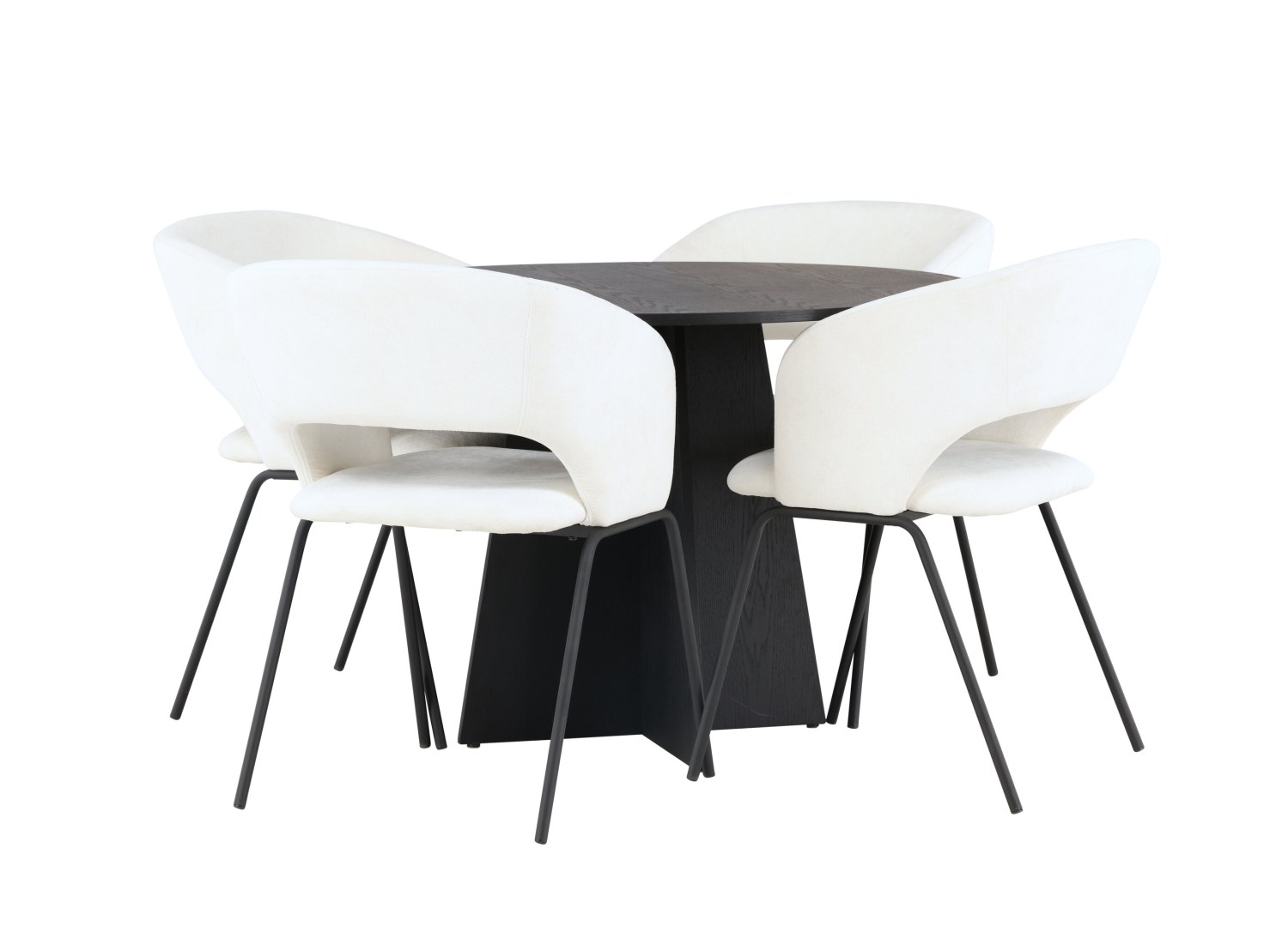Détail produit de l’ensemble repas Bootcut et 4 chaises Day