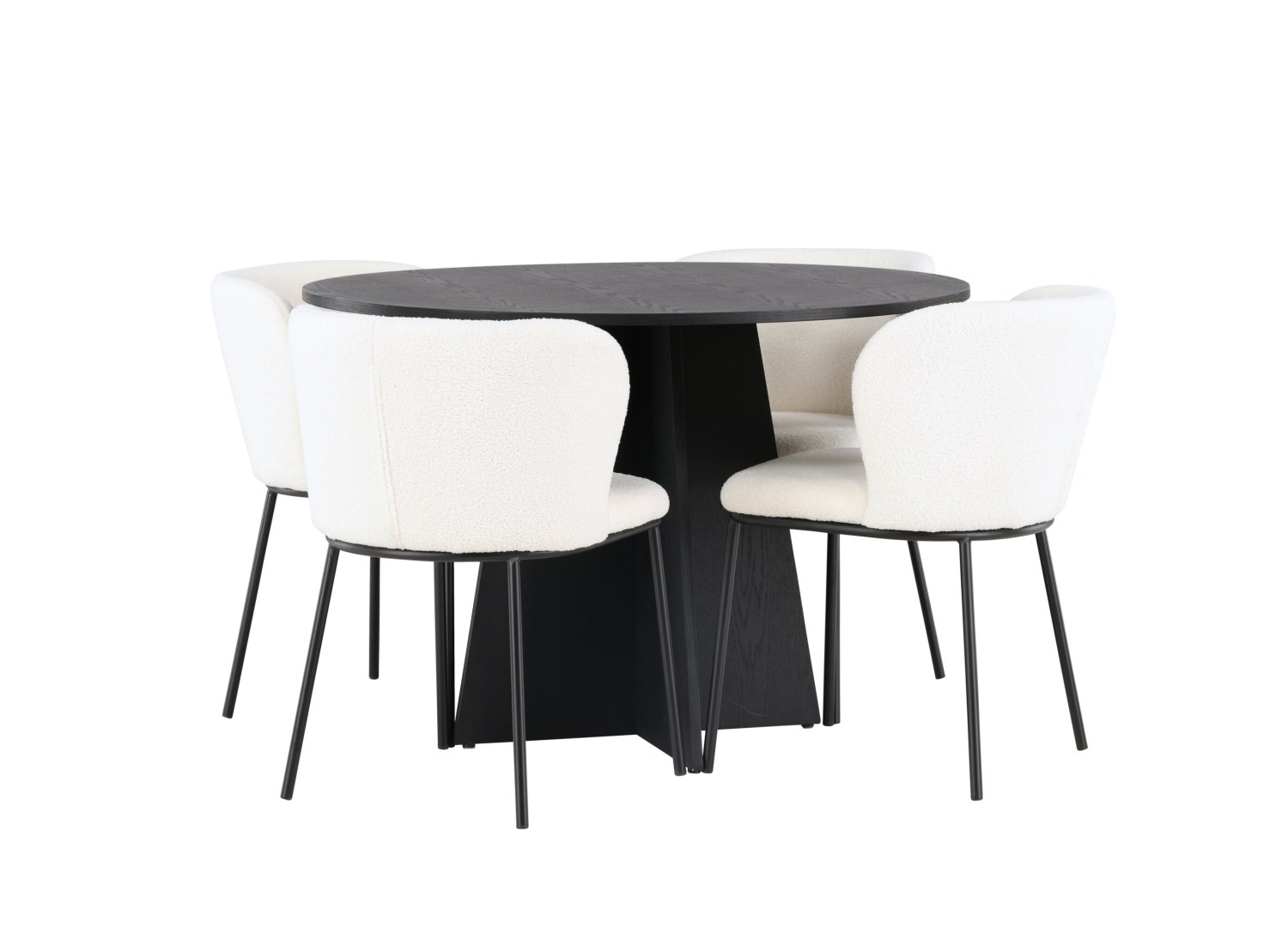 Détail produit de l’ensemble repas Bootcut et 4 chaises Edina