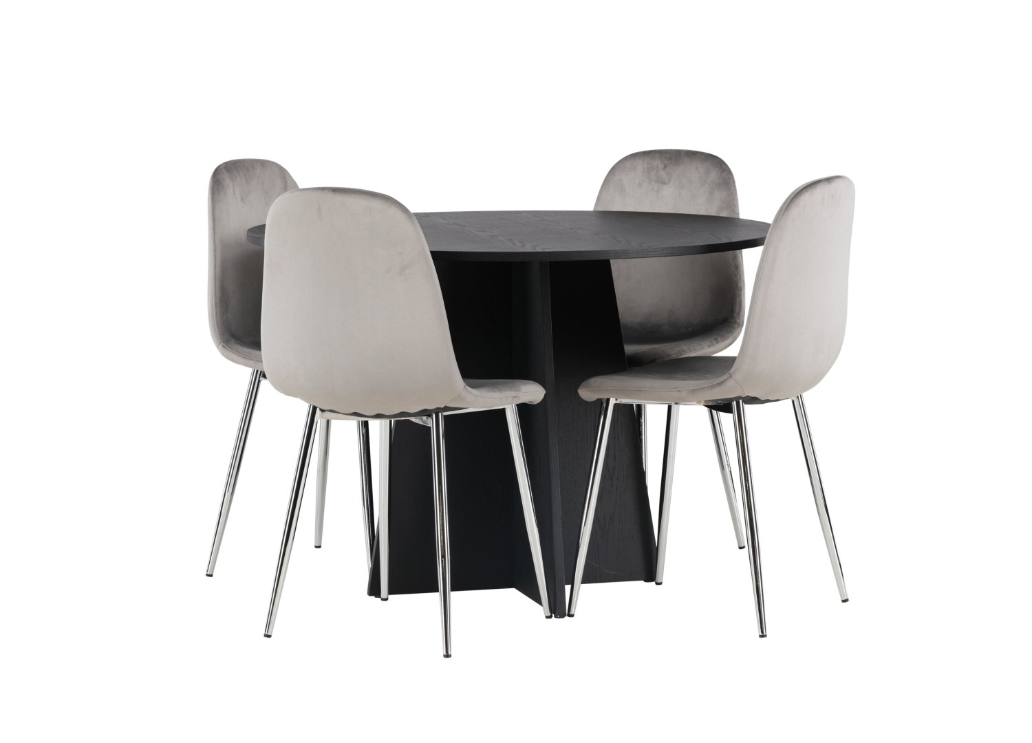 Détail produit de l’ensemble repas Bootcut et 4 chaises Eva