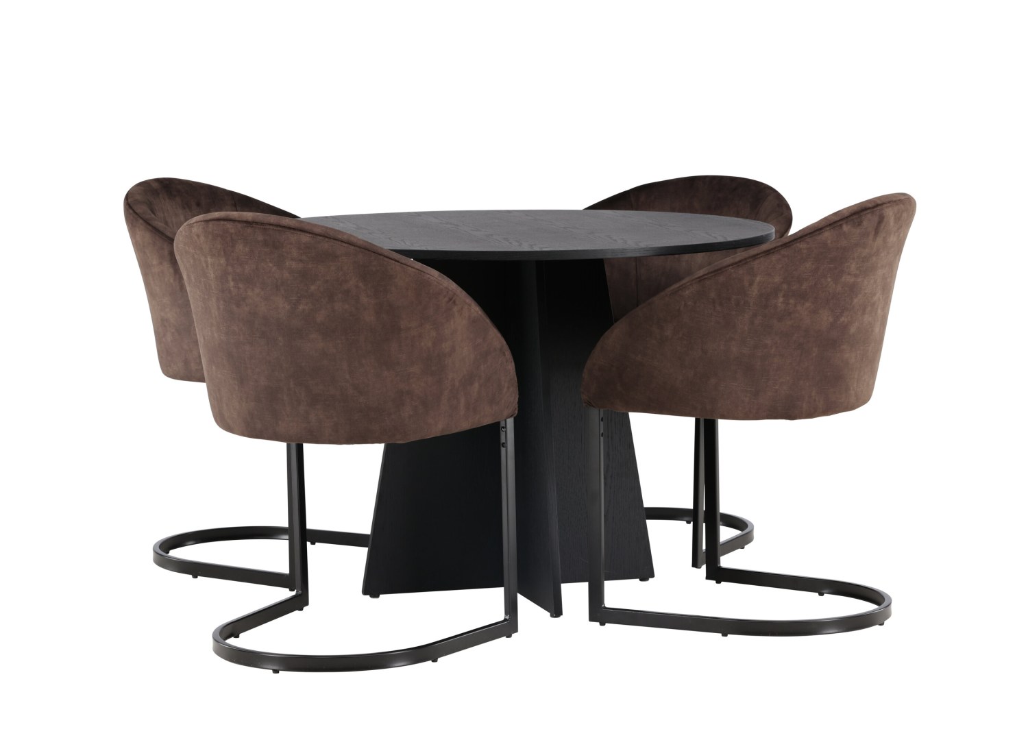 Détail produit de l’ensemble repas Bootcut et 4 chaises Evening