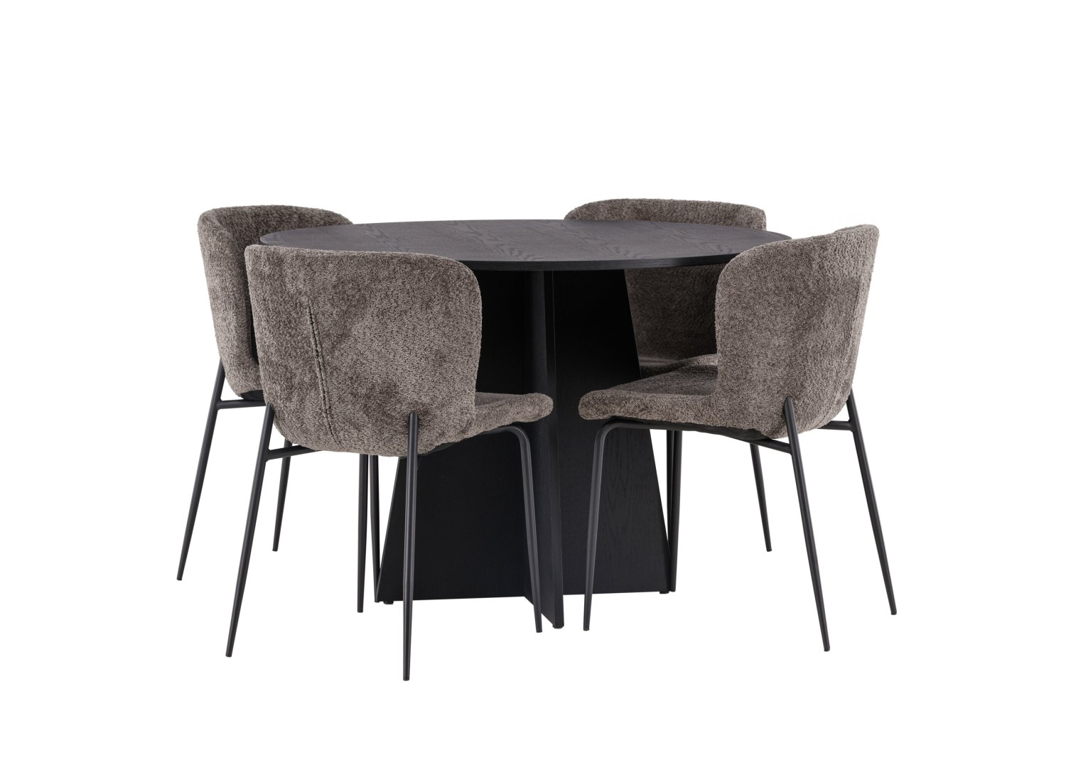 Détail produit de l’ensemble repas Bootcut et 4 chaises Modesto