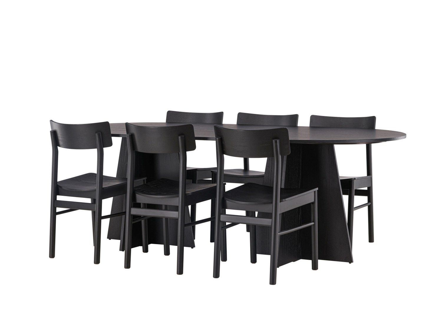 Détail produit de l’ensemble repas Bootcut et 6 chaises Montros