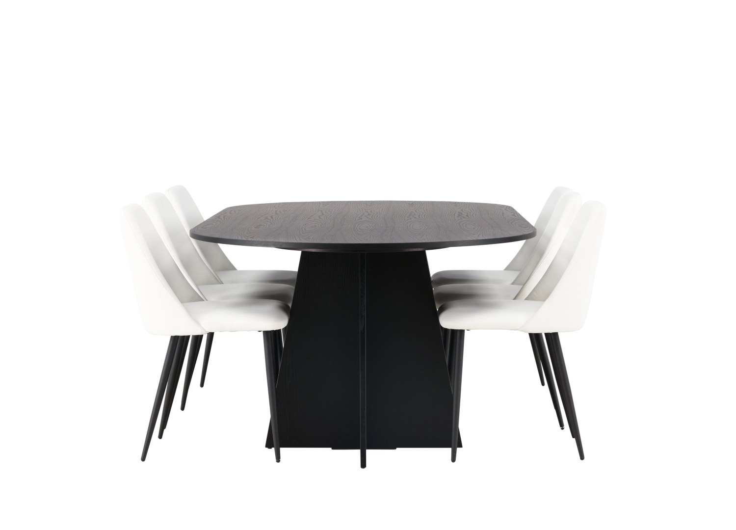 Détail produit de l’ensemble repas Bootcut et 6 chaises Night