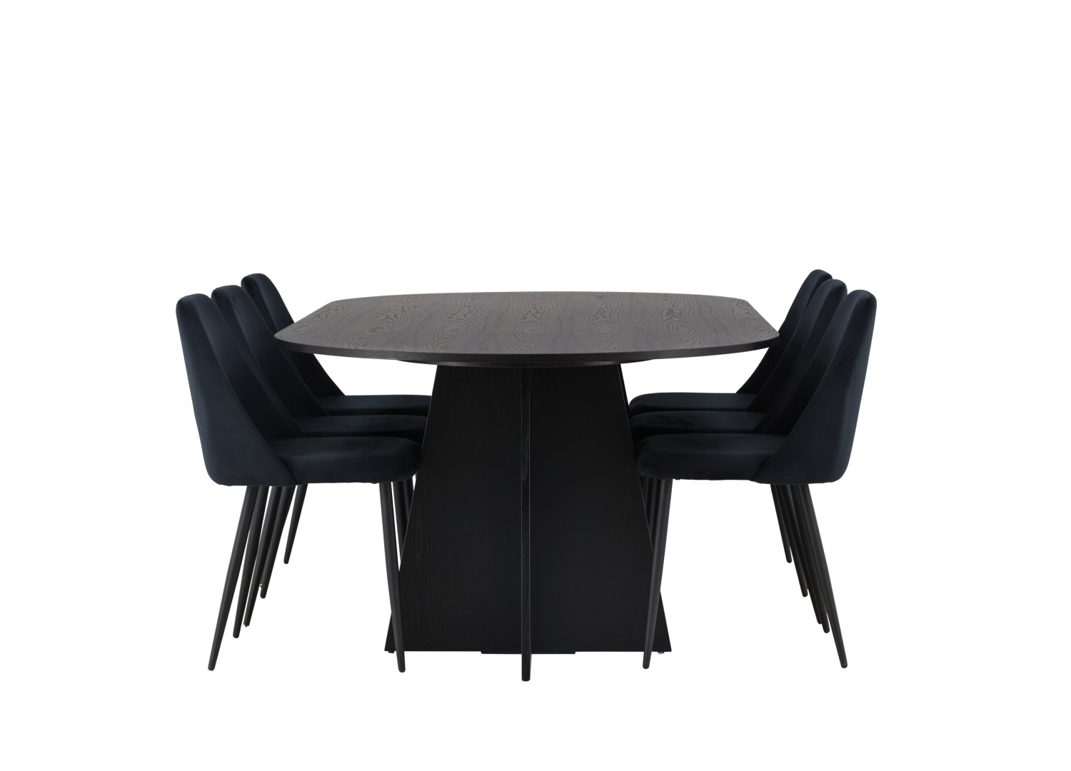 Détail produit de l’ensemble repas Bootcut et 6 chaises Night