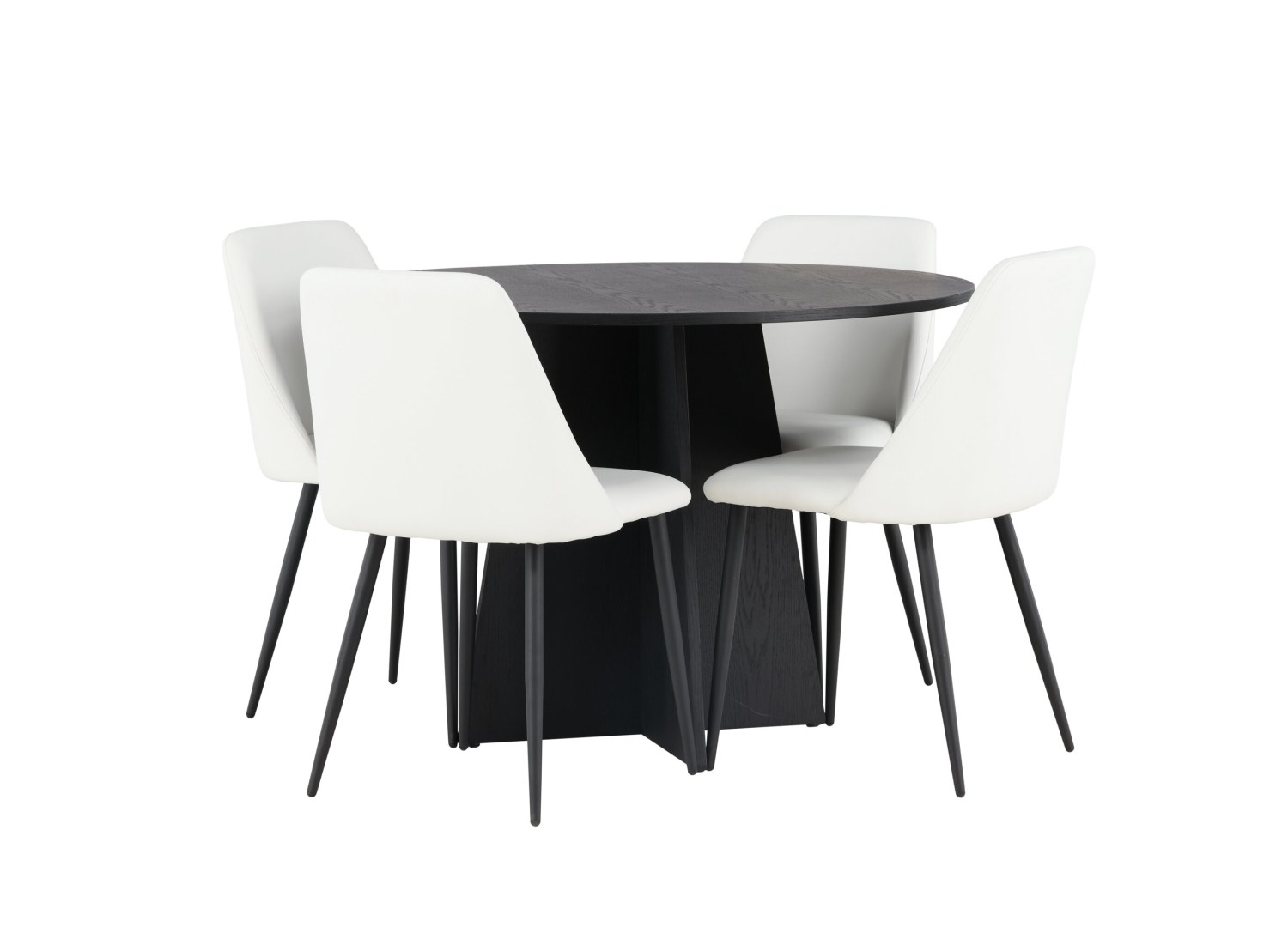 Détail produit de l’ensemble repas Bootcut et 4 chaises Night