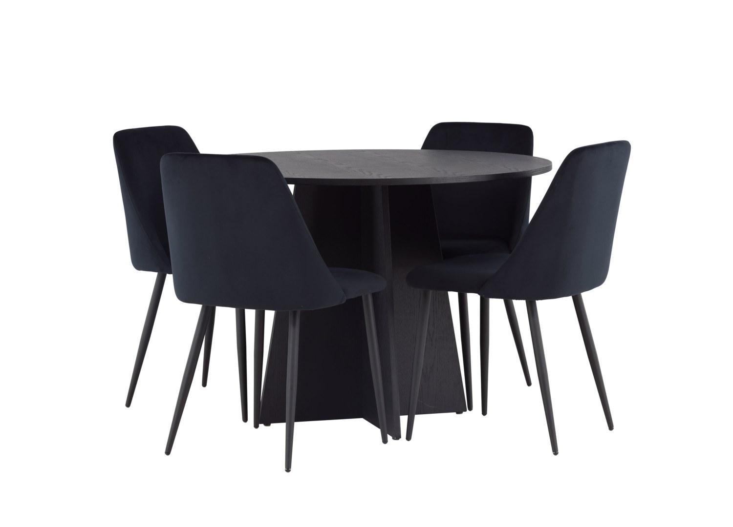 Détail produit de l’ensemble repas Bootcut et 4 chaises Night