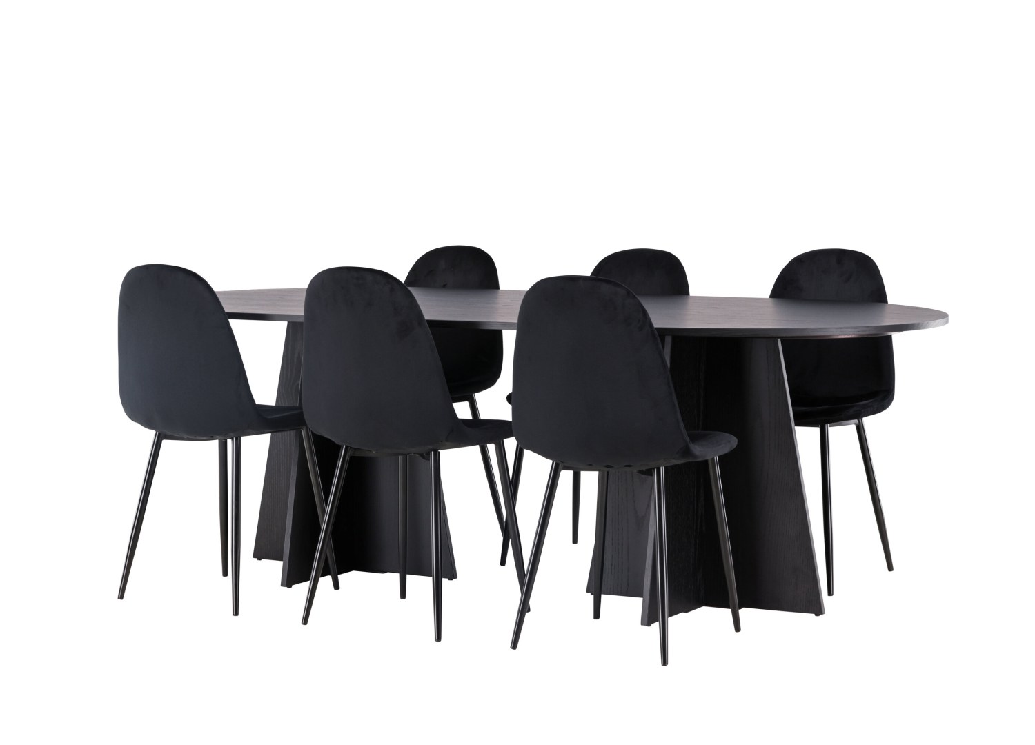 Détail produit de l’ensemble repas Bootcut et 6 chaises Polar