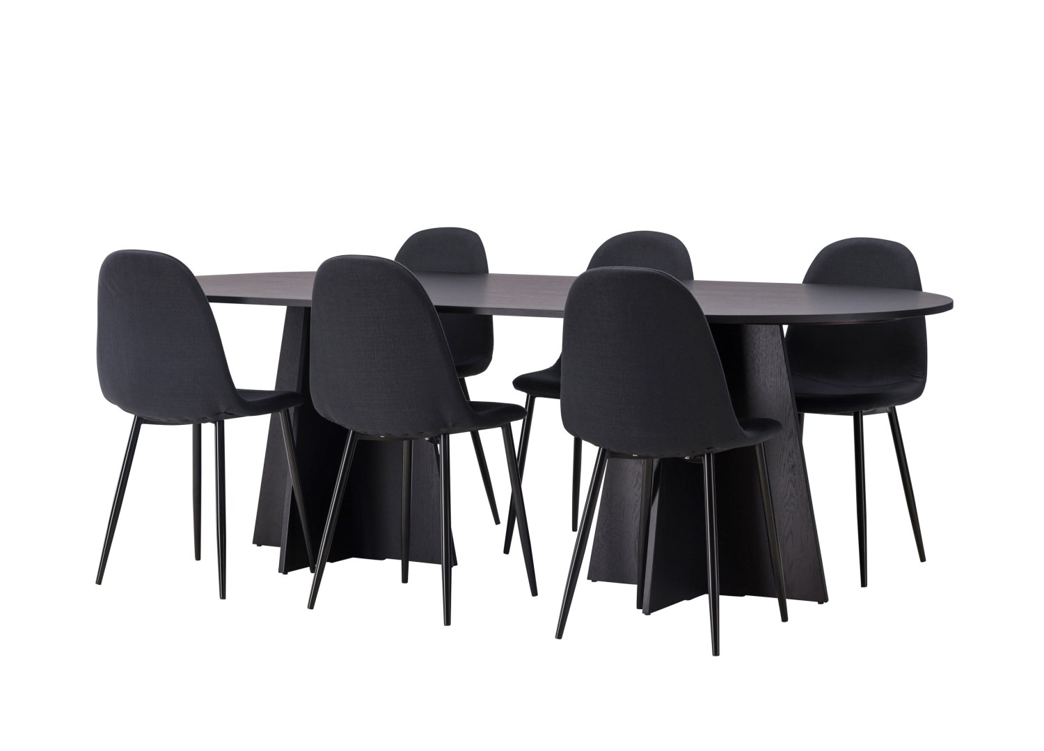 Détail produit de l’ensemble repas Bootcut et 6 chaises Polar