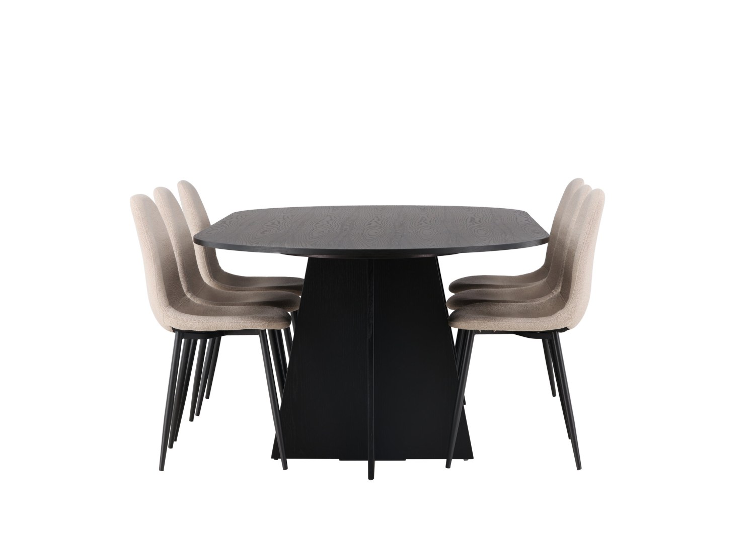 Détail produit de l’ensemble repas Bootcut et 6 chaises Polar