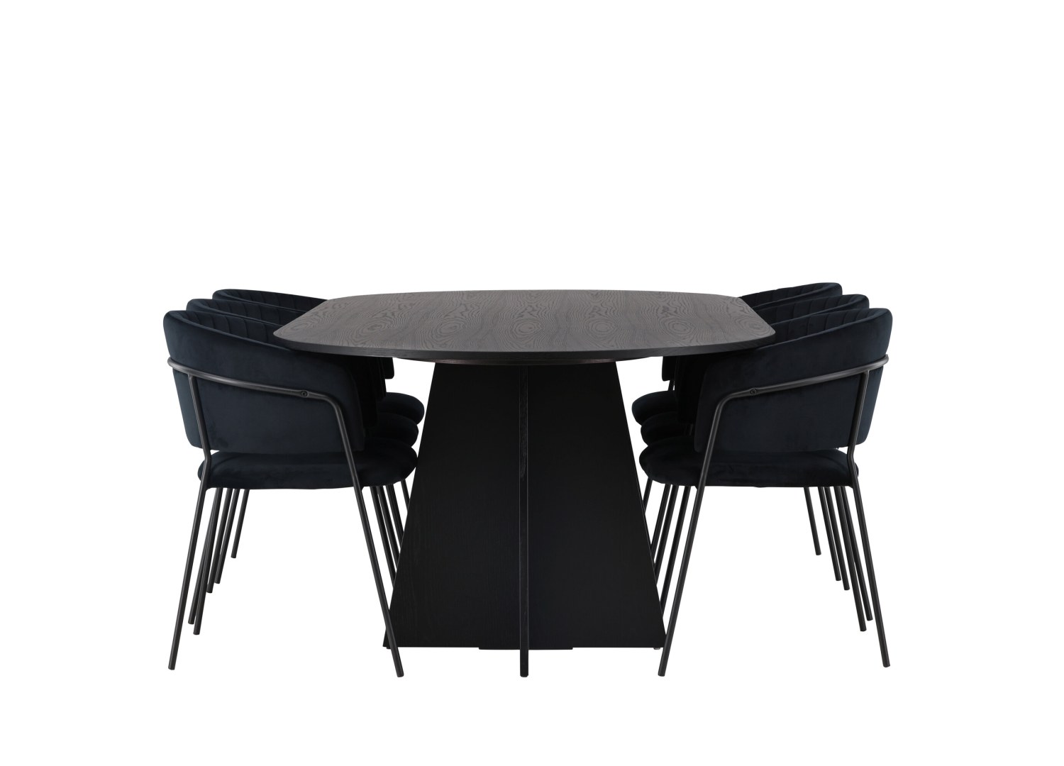 Détail produit de l’ensemble repas Bootcut et 6 chaises Selma