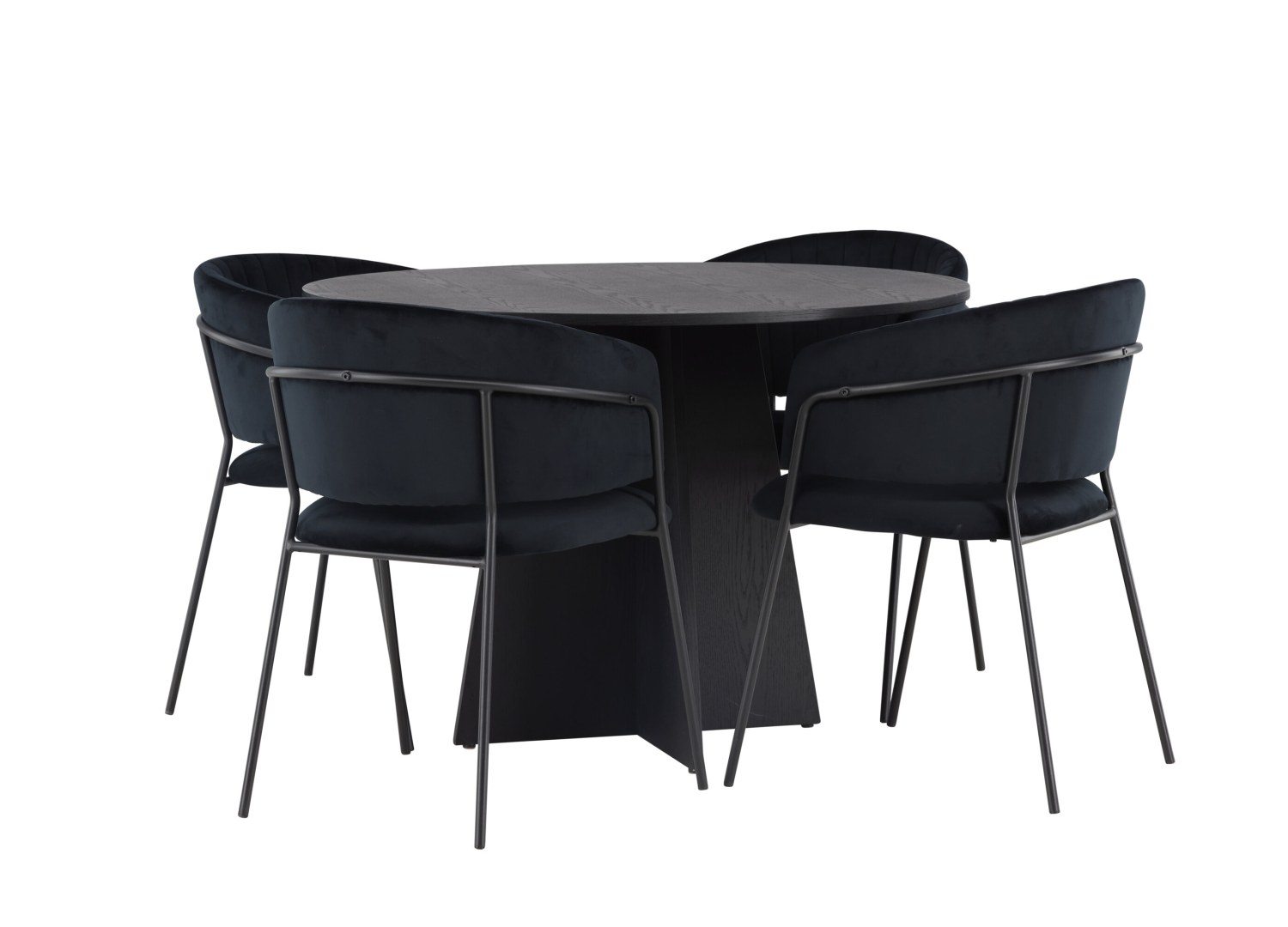Détail produit de l’ensemble repas Bootcut et 4 chaises Selma