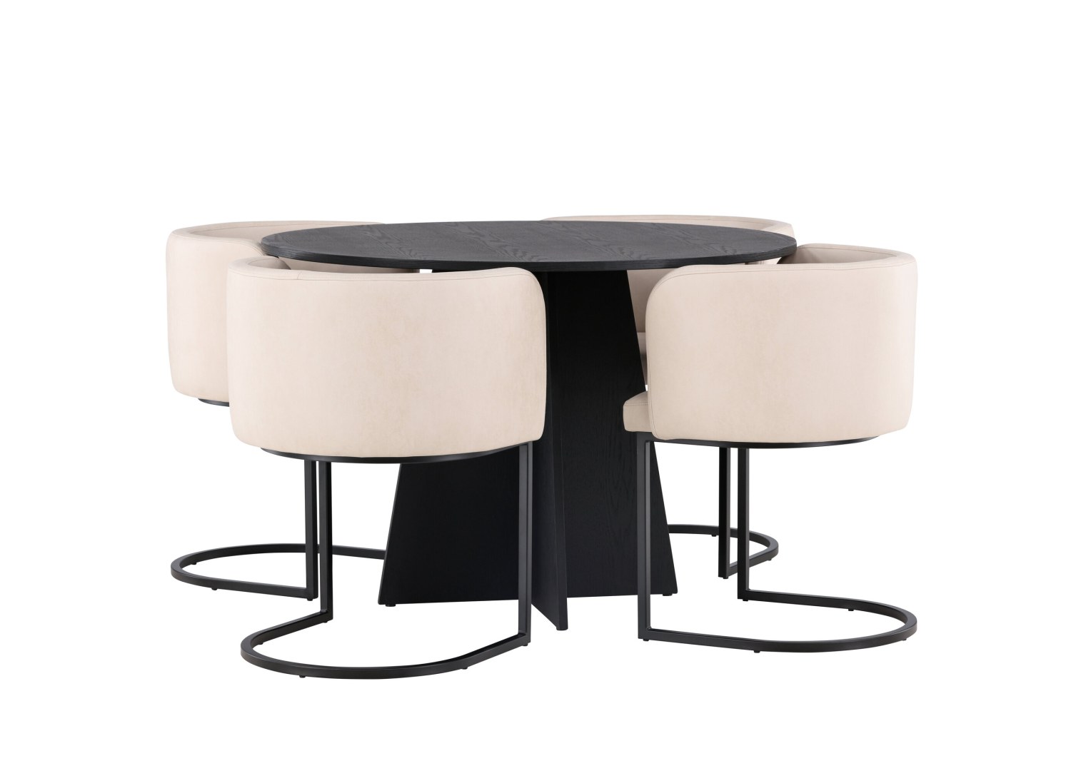 Détail produit de l’ensemble repas Bootcut et 4 chaises Simrishamn