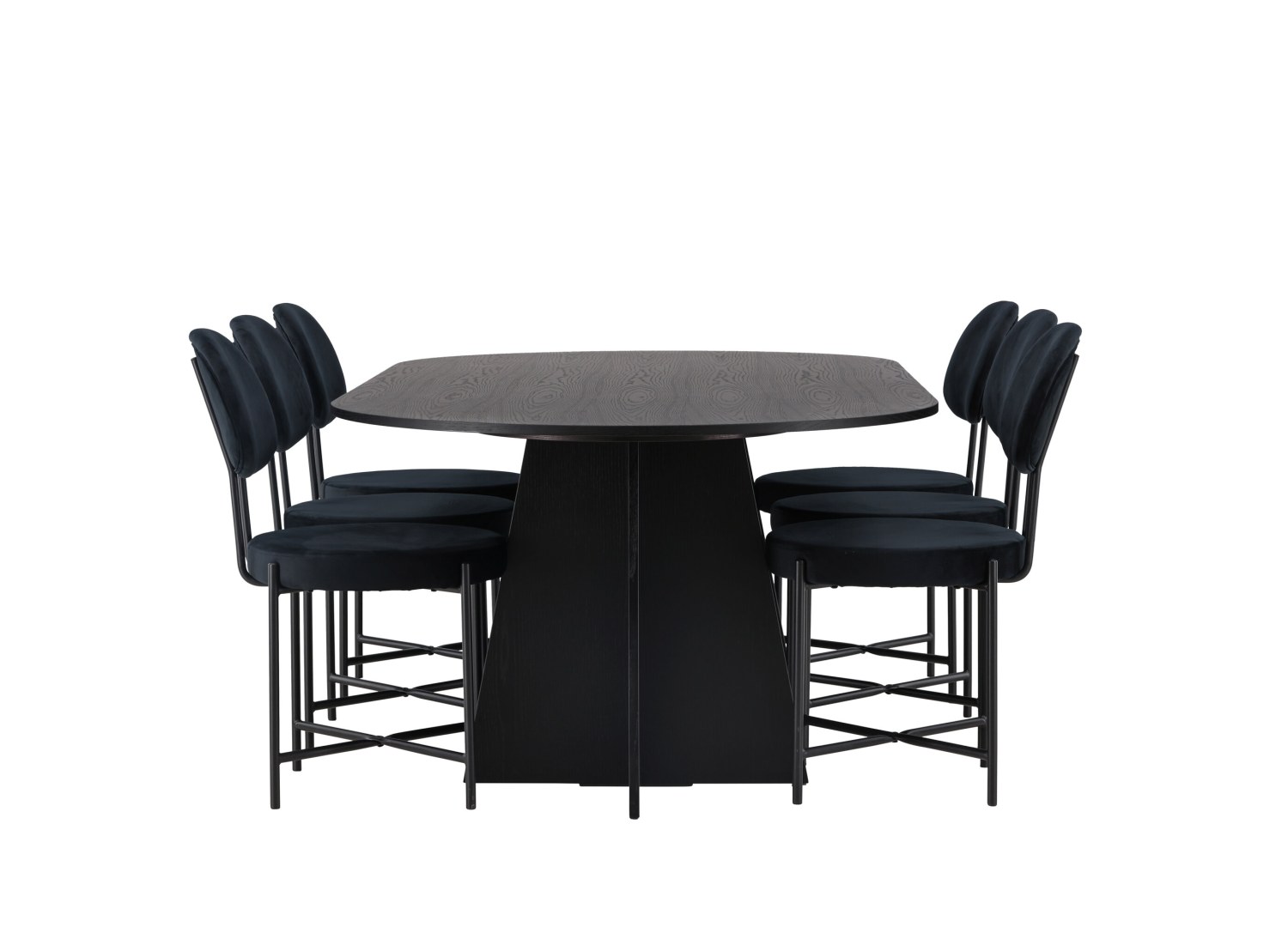 Détail produit de l’ensemble repas Bootcut et 6 chaises Stella