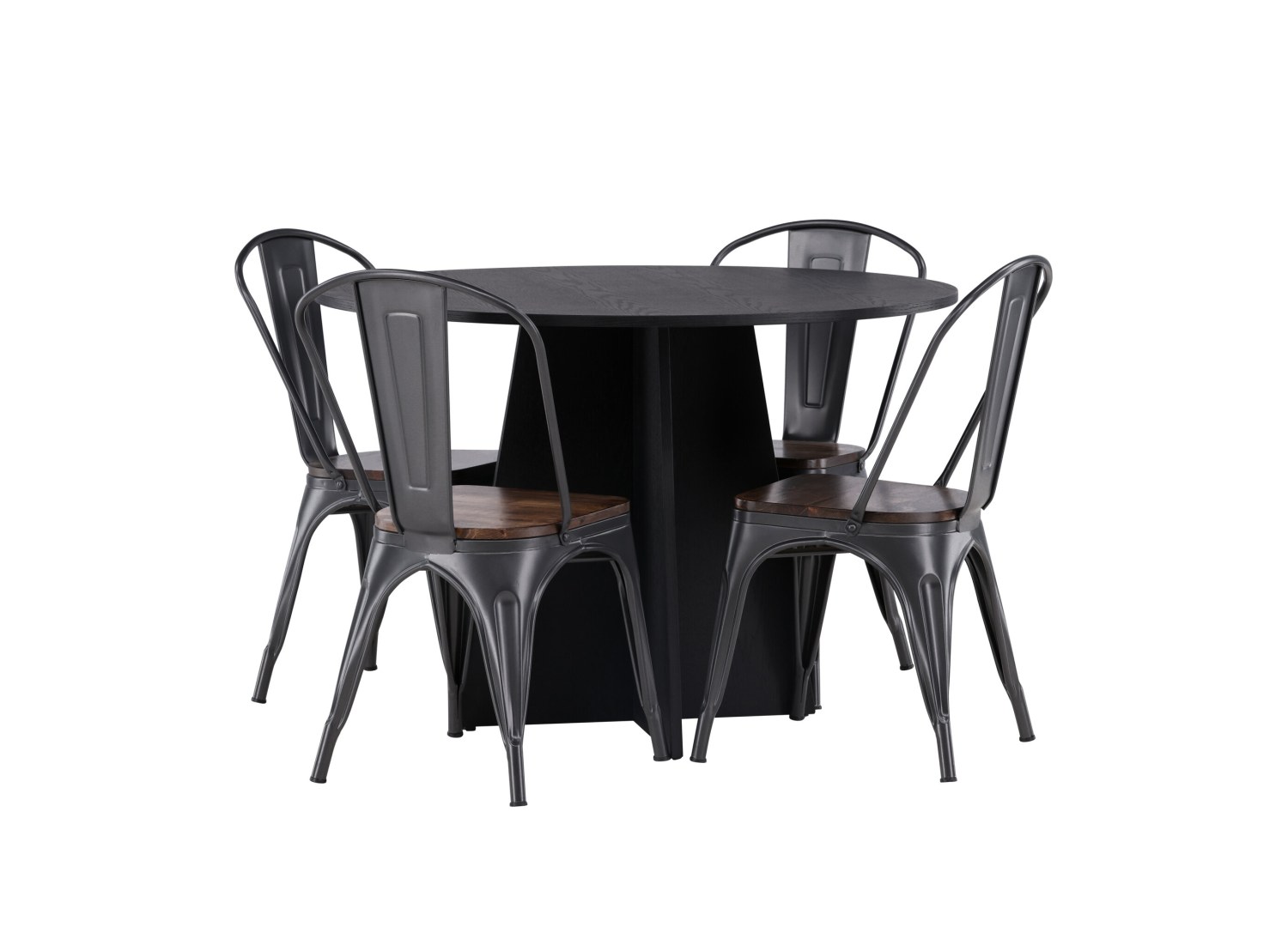 Détail produit de l’ensemble repas Bootcut et 4 chaises Tempe