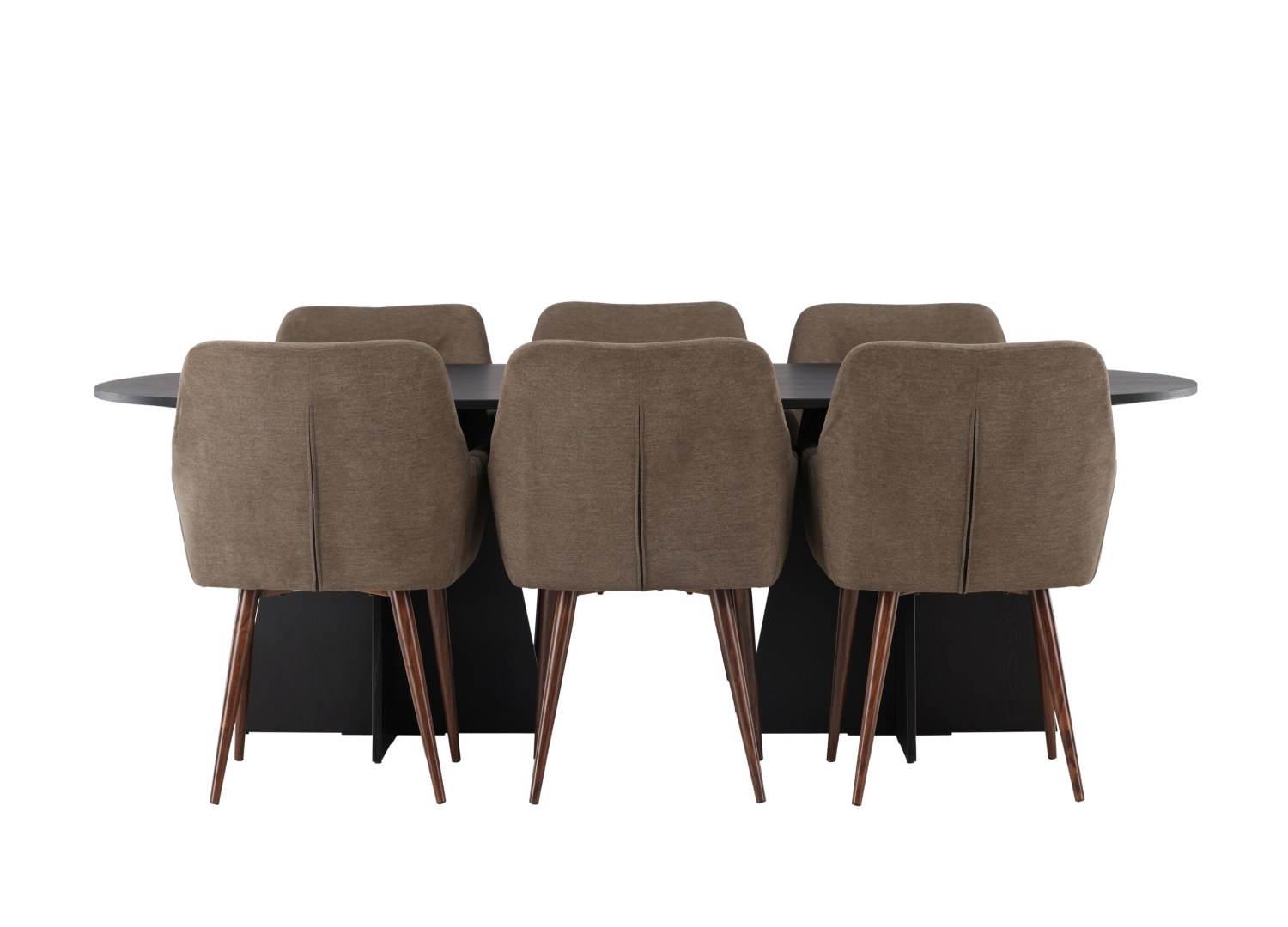 Vue produit de l’ensemble table ovale Bootcut avec 6 chaises Tomorrow